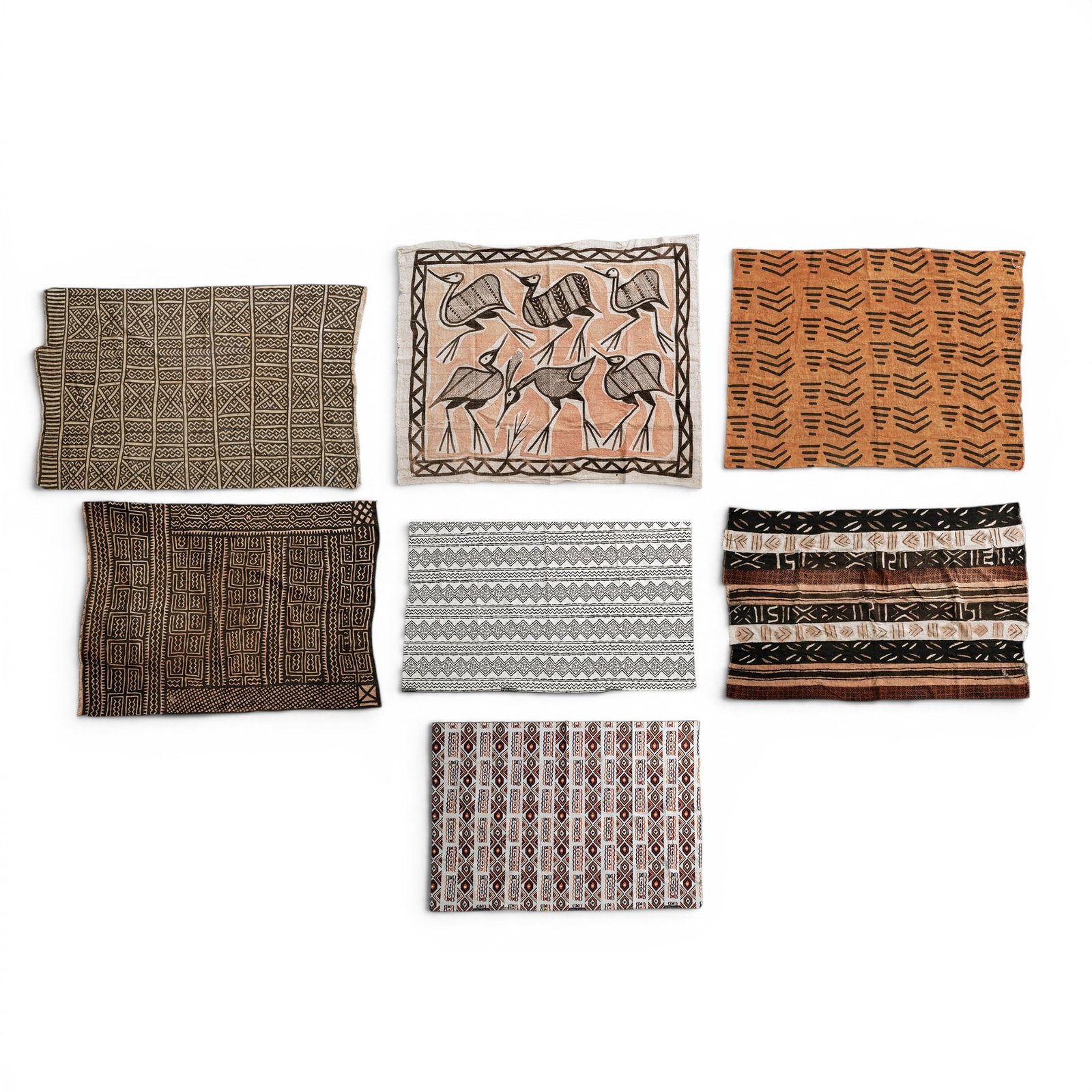 (7 pc) Group Of Tribal Tapa Cloth Textiles (1 of 15)