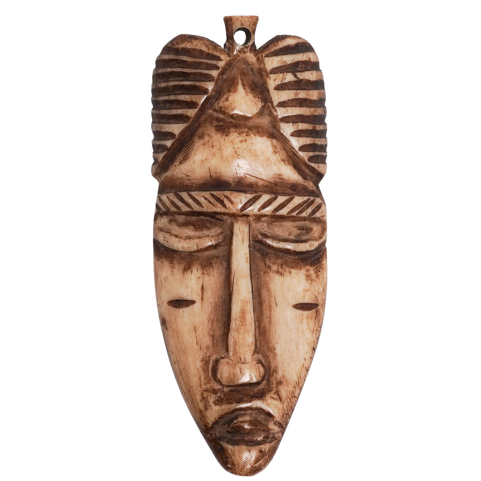 African Tribal Carved Bone Passport Mask Pendant (1 of 5)