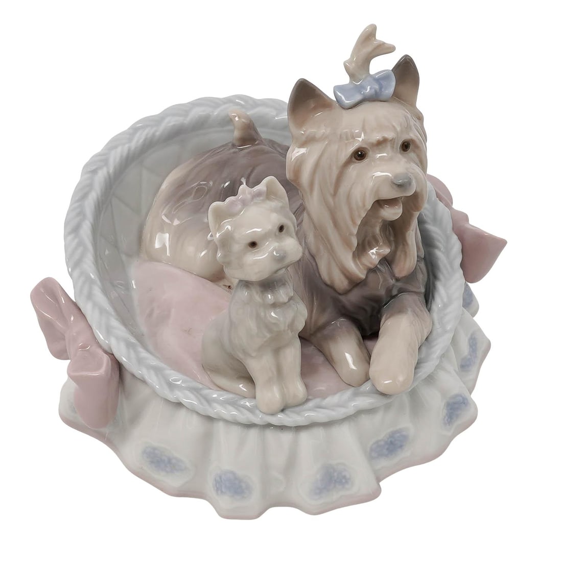 Lladro Porcelain "Our Cozy Home" Figurine: Lladro Porcelain "Our Cozy Home" Figurine c. 1997, Spanish The Lladró "Our Cozy Home" (Model #6469) is a highly collectible, retired fine porcelain figurine handcrafted in Spain. Designed by famed sc