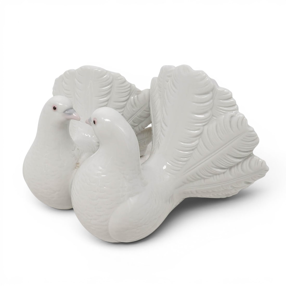 Lladro x Antonio Ballester "Couple Of Doves" Porcelain Figurine: Lladro x Antonio Ballester "Couple Of Doves" Porcelain Figurine 20th Cent. Spain Lladró glazed porcelain sculpture titled "Couple of Doves" (Model #1169). Designed by renowned sculptor Antonio Balles