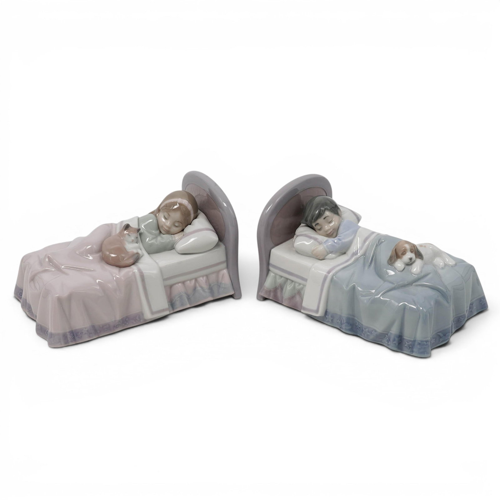 (2pc) Lladro "Bedtime Buddies" Porcelain Figurine (1 of 8)