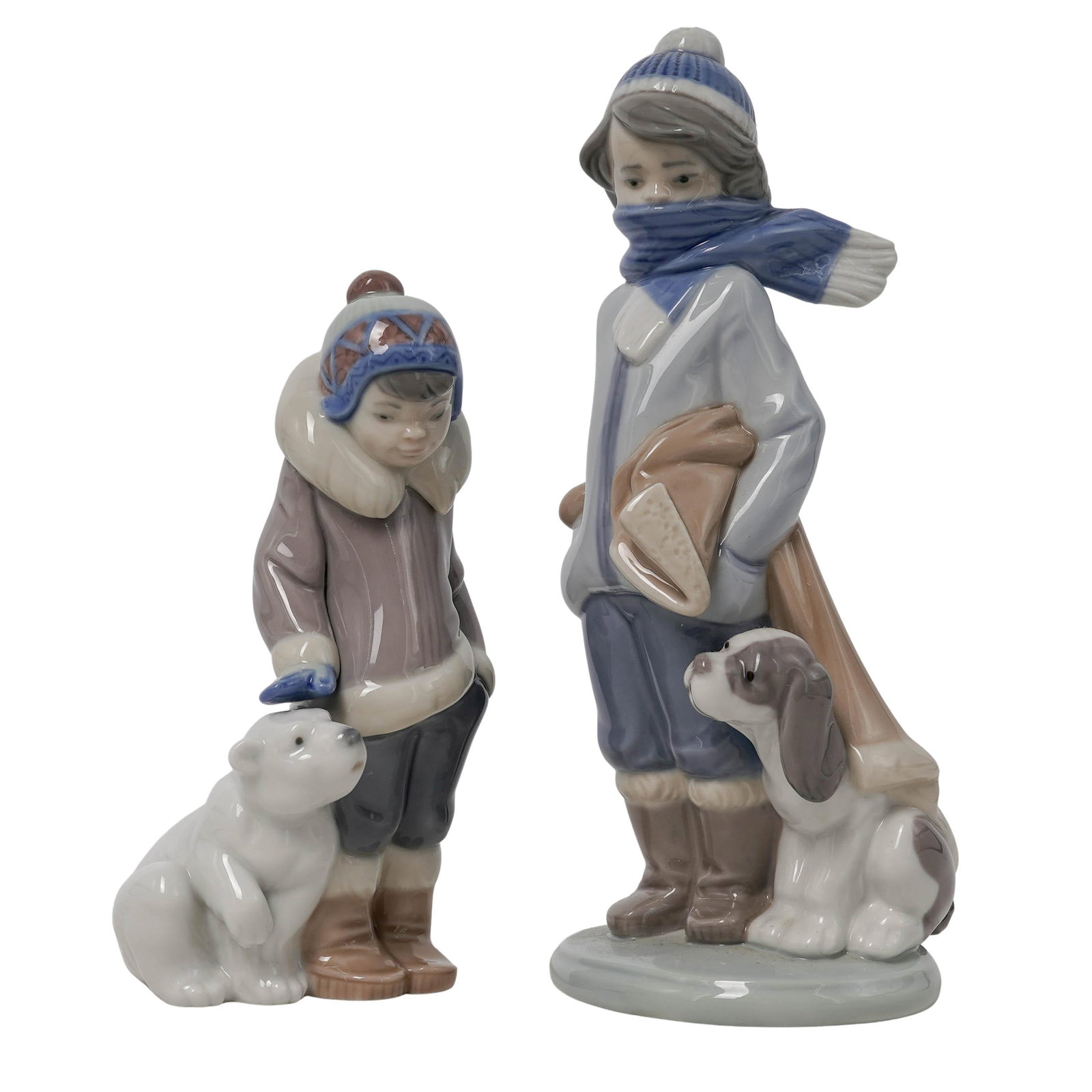 (2pc) Lladro "Winter Child" & "Eskimo Boy" Porcelain Figurines (1 of 9)