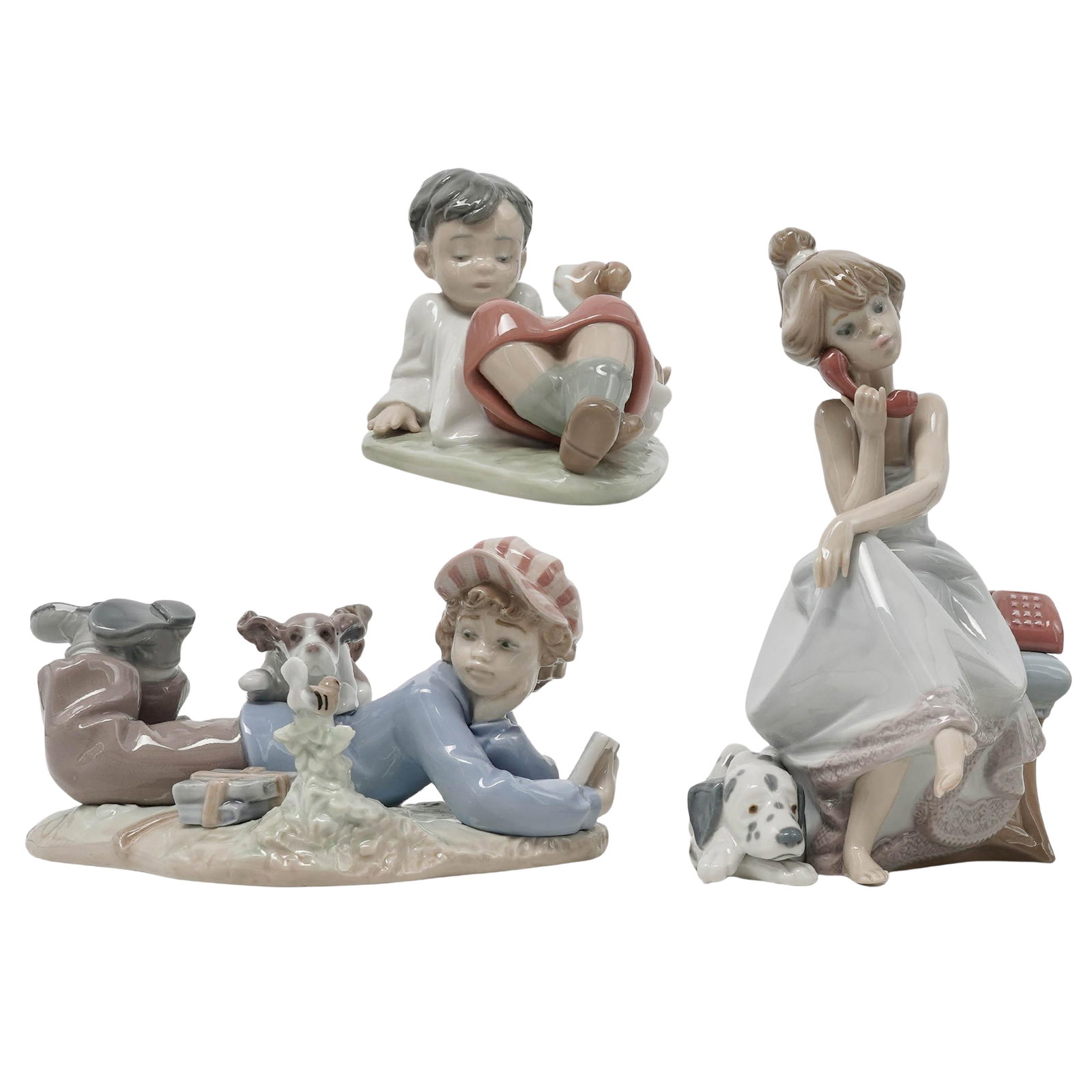 (3pc) Lladro "Chit-Chat", "Study Buddies" & "A New Playmate"Porcelain Figurine (1 of 11)