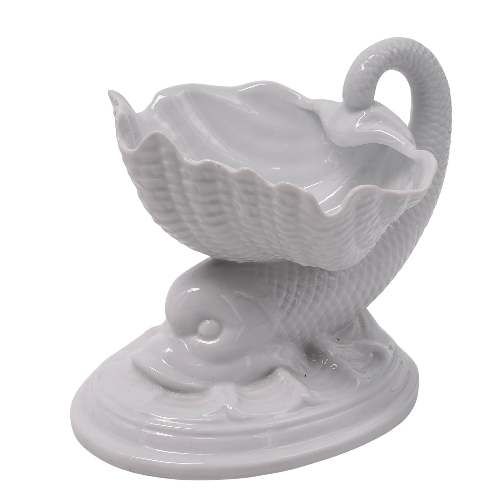 Vintage Royal Worcester "Blanc de Chine" Porcelain Koi-Fish Dish (1 of 7)
