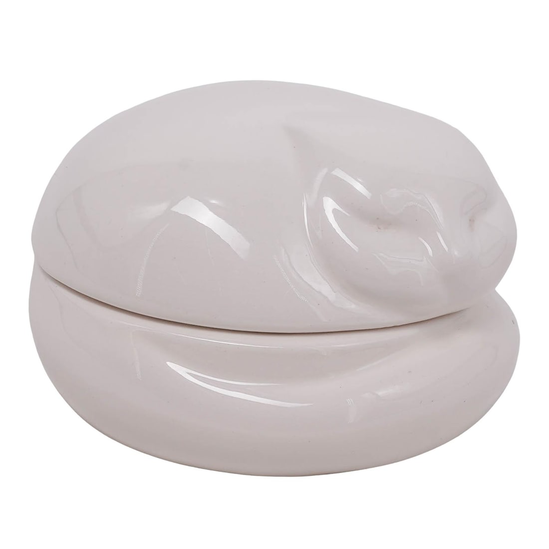 Tiffany & Co. White Porcelain Sleeping Cat Trinket Box (1 of 7)