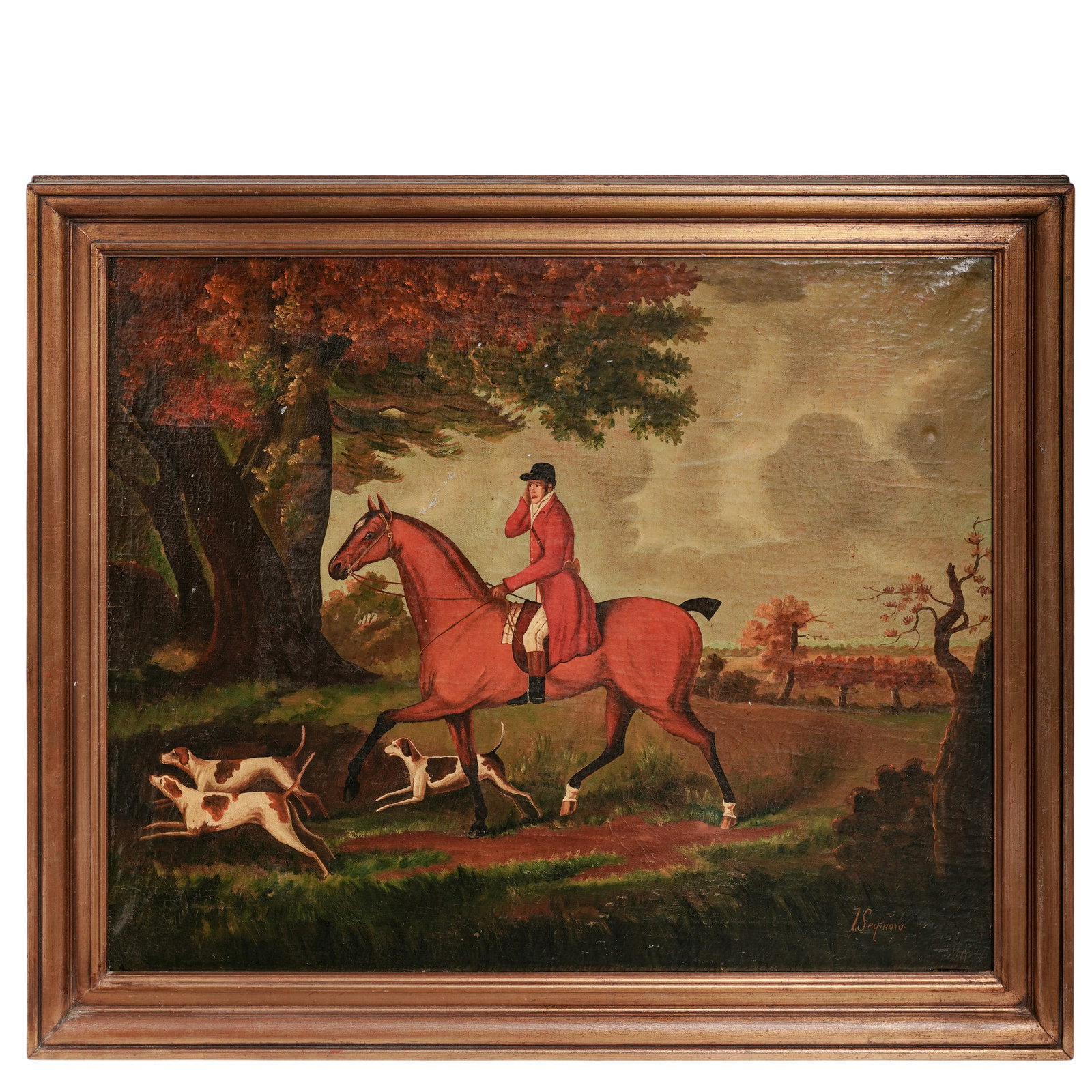John Nost Sartorius (English, 1759-1828) Fox Hunting Scene Oil on Canvas (1 of 9)