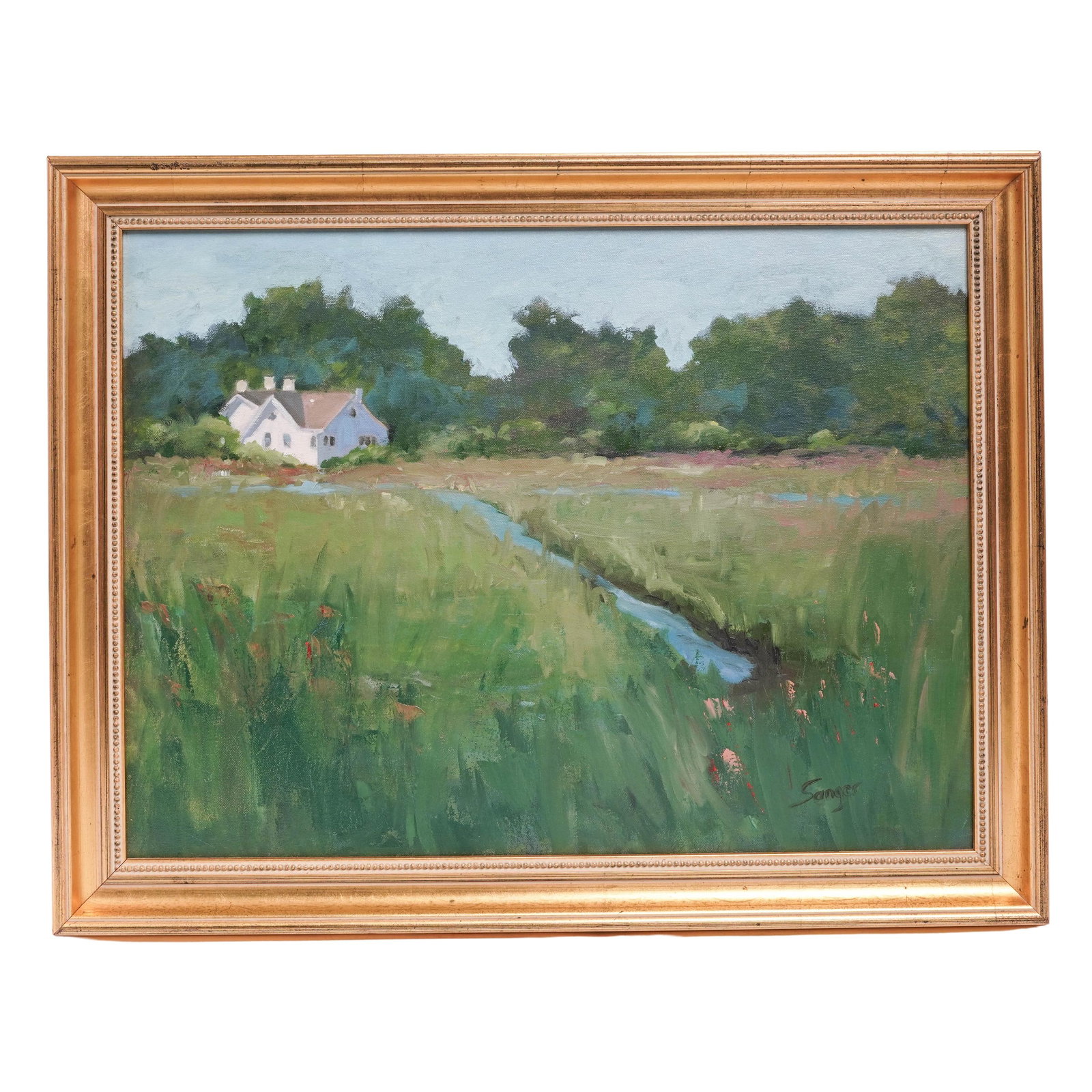 Eileen Sanger (American) 'Mount Sinai, Long Island,' Oil on Canvas: Eileen Sanger (American) 'Mount Sinai, Long Island,' Oil on Canvas Early 21st Century, USA Original oil on canvas landscape by American artist Eileen Sanger, depicting a tranquil view of Mount Sinai, 