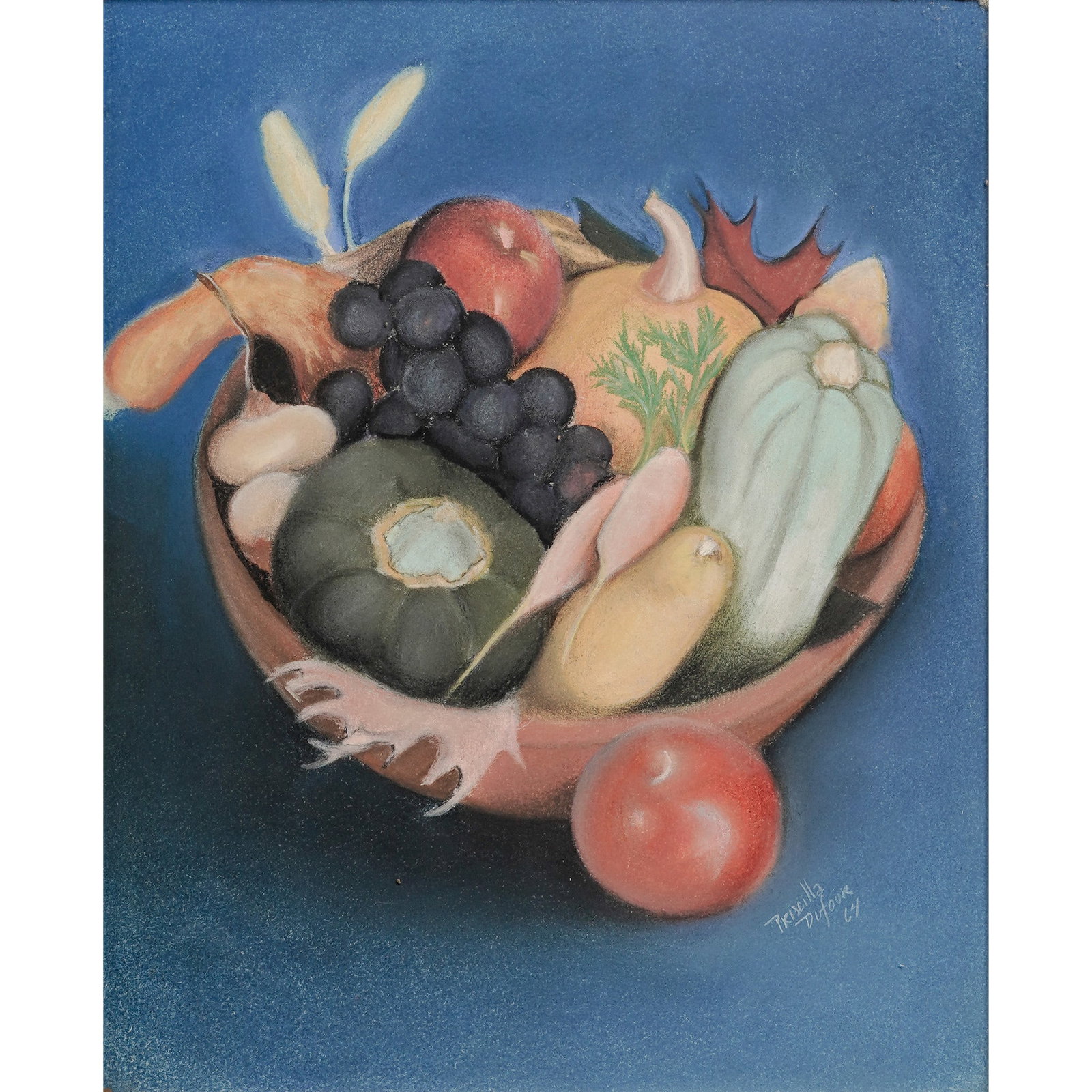 Priscilla M. Dufour (American, 1917–2012) Pastel On Paper Painting: Priscilla M. Dufour (American, 1917–2012) Pastel On Paper Painting 1964. American This original mid-century pastel drawing was created in 1964 by the American regional artist Priscilla M. Dufour. Th