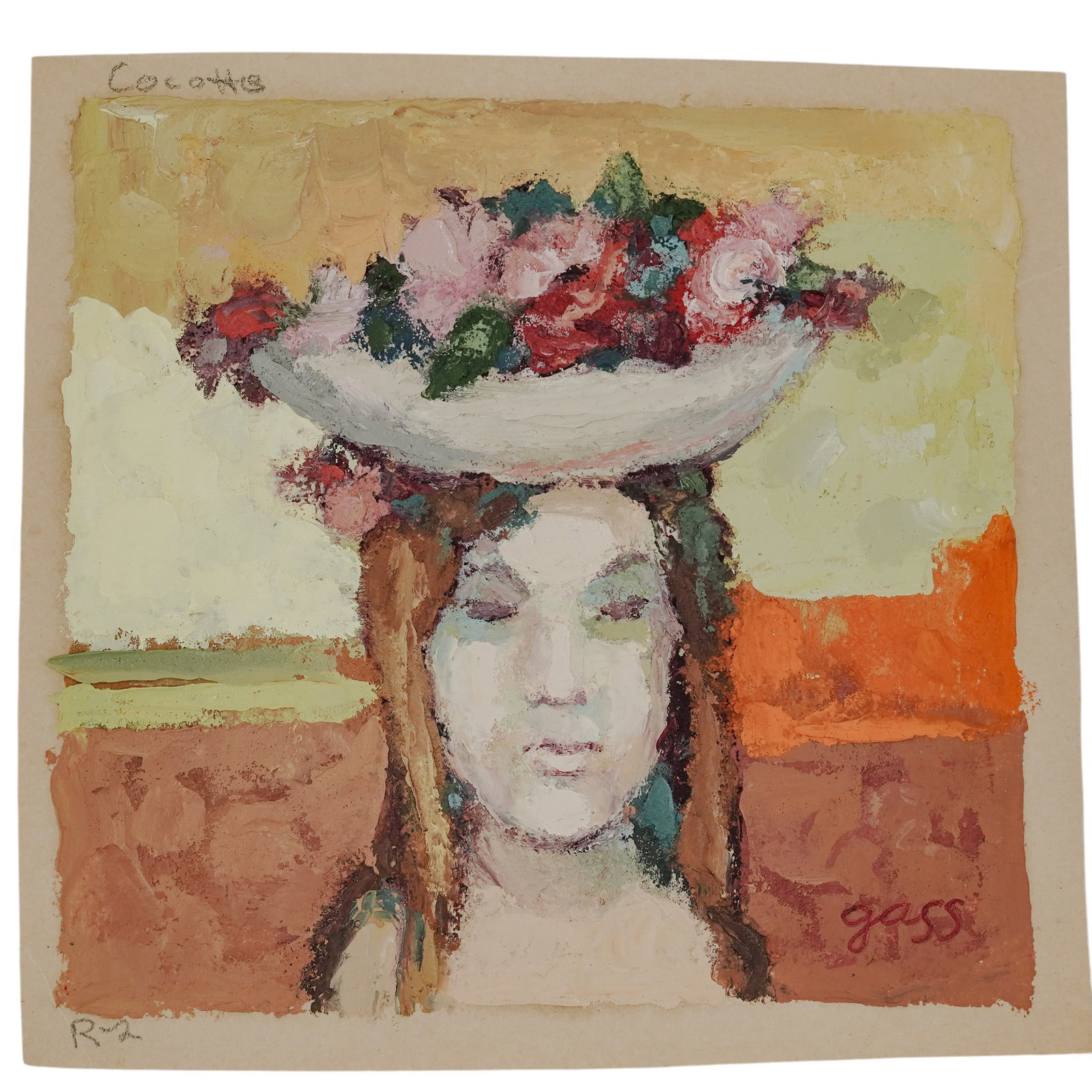 Edna Gass (American, 1904-1993) Oil on Paper Portrait (1 of 5)