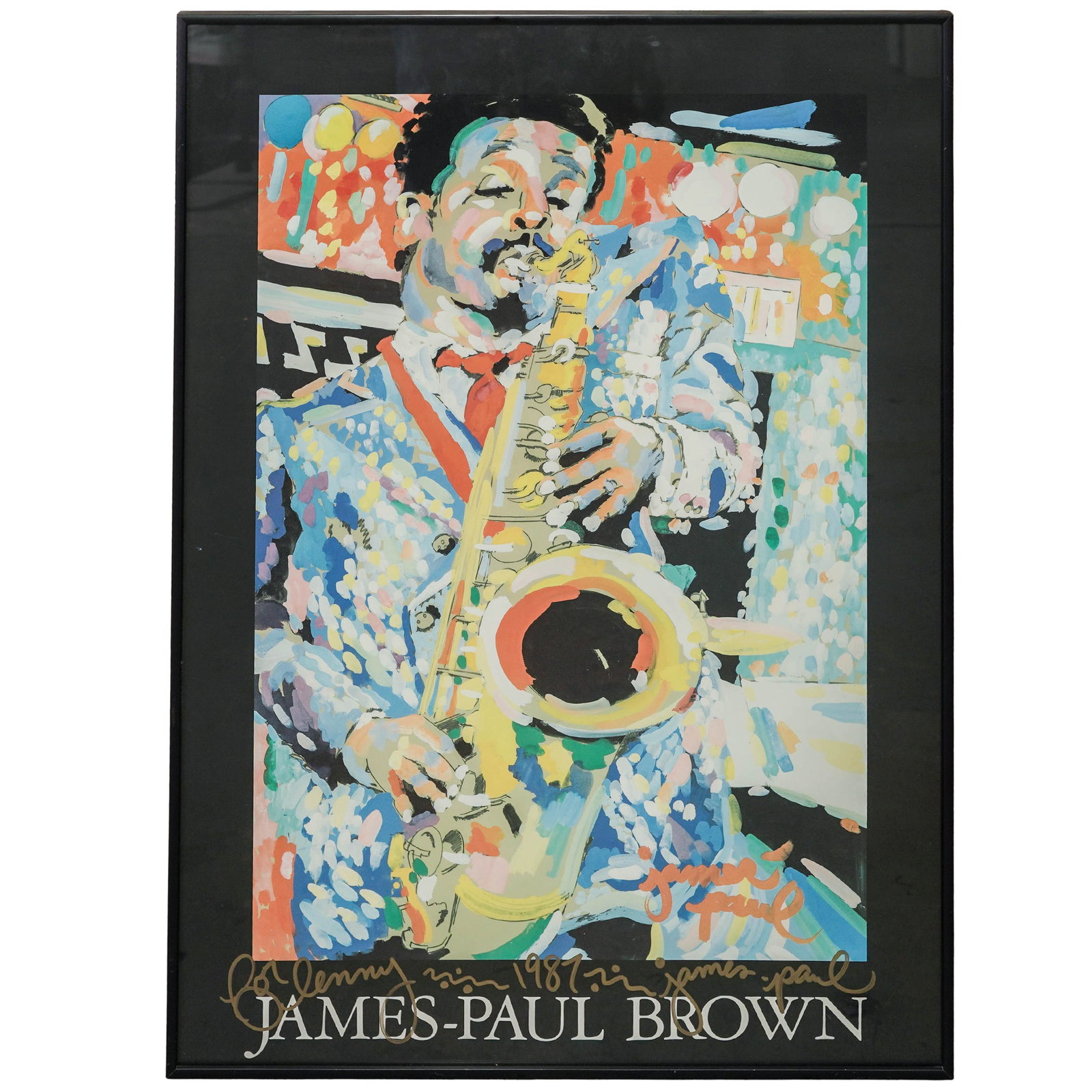 James-Paul Brown (American, 1938-) Saxophone Player Poster (1 of 7)