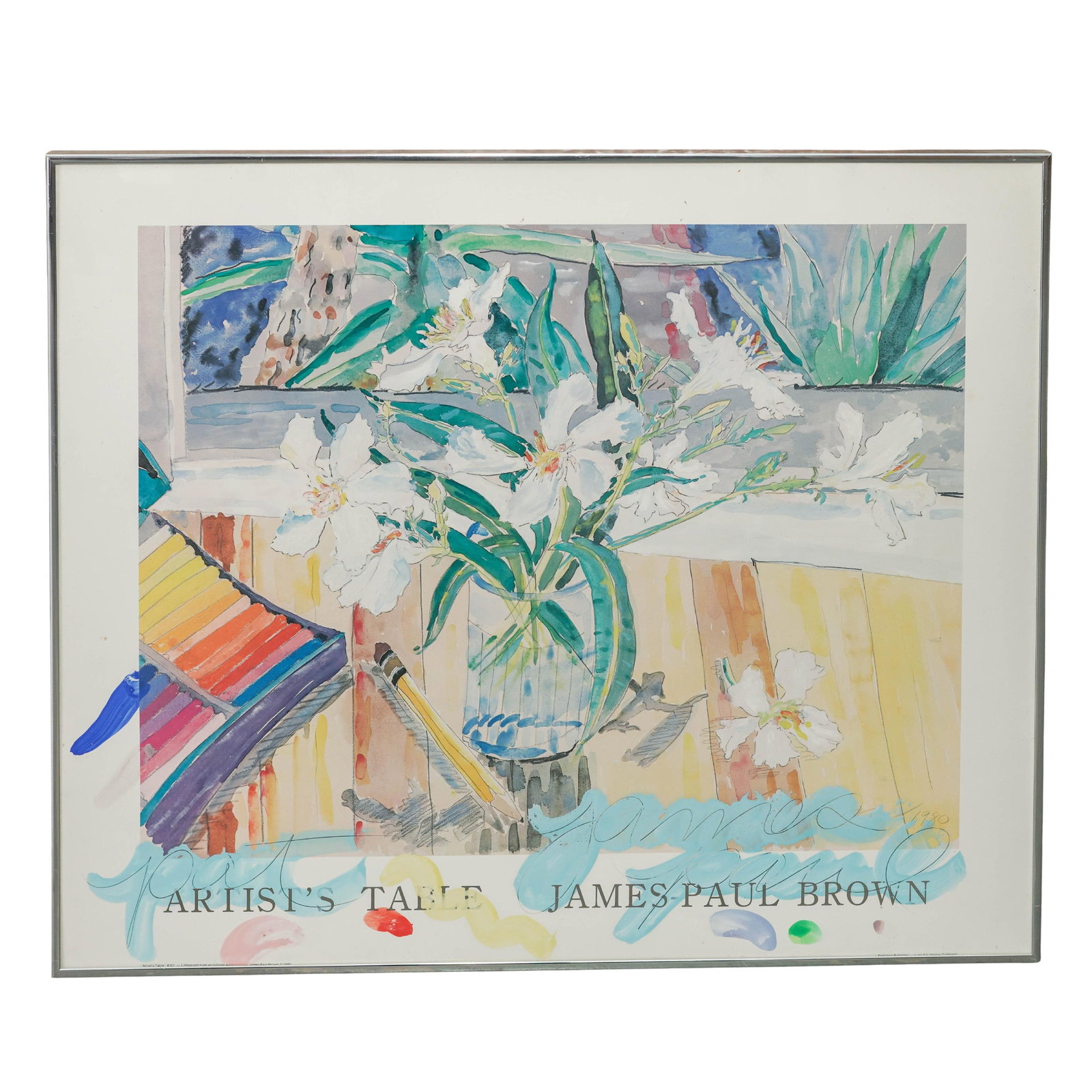 James-Paul Brown (American, 1938-) 'Artist's Table' Poster (1 of 11)