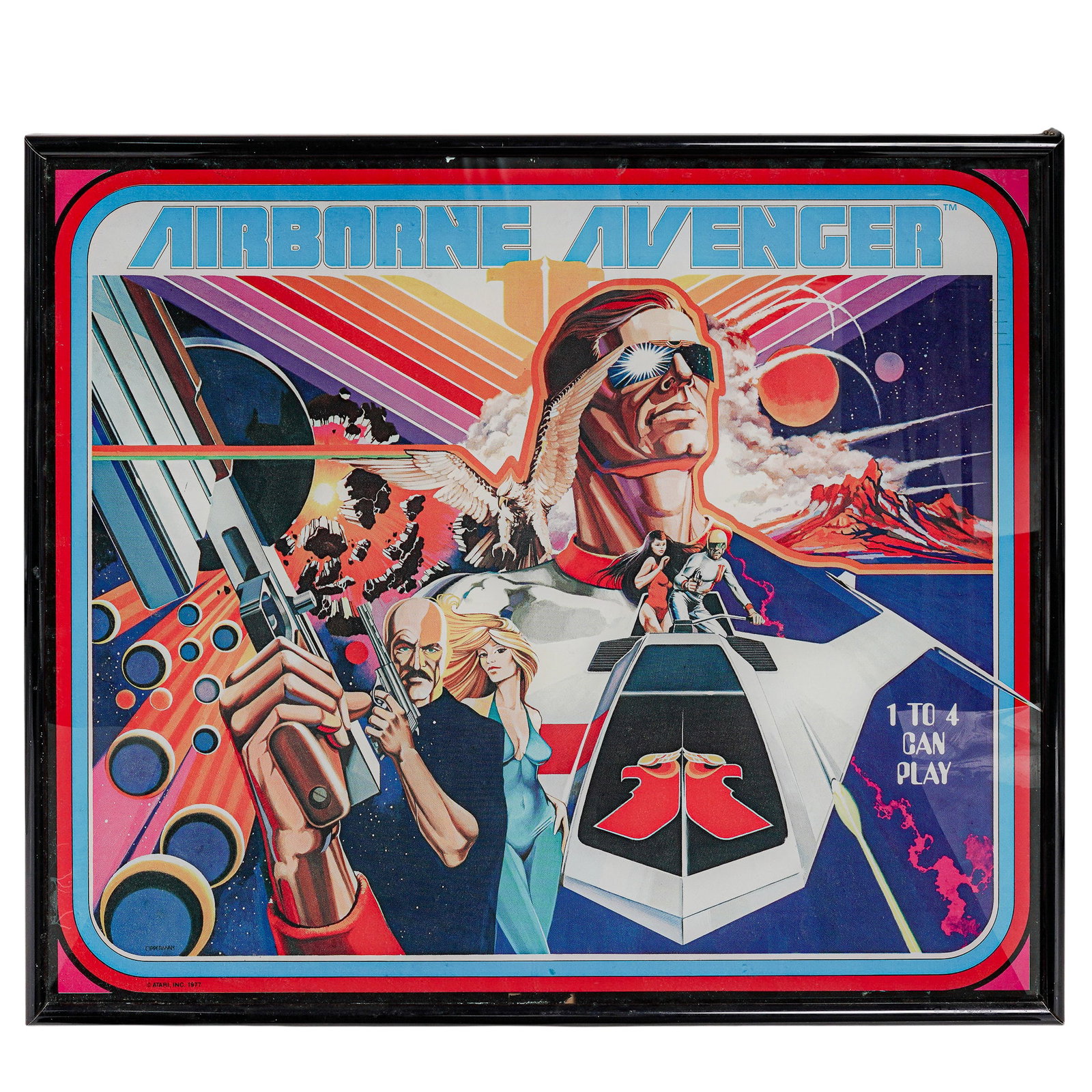 Vintage Atari "Airborne Avenger" Pinball Machine Art (1 of 9)