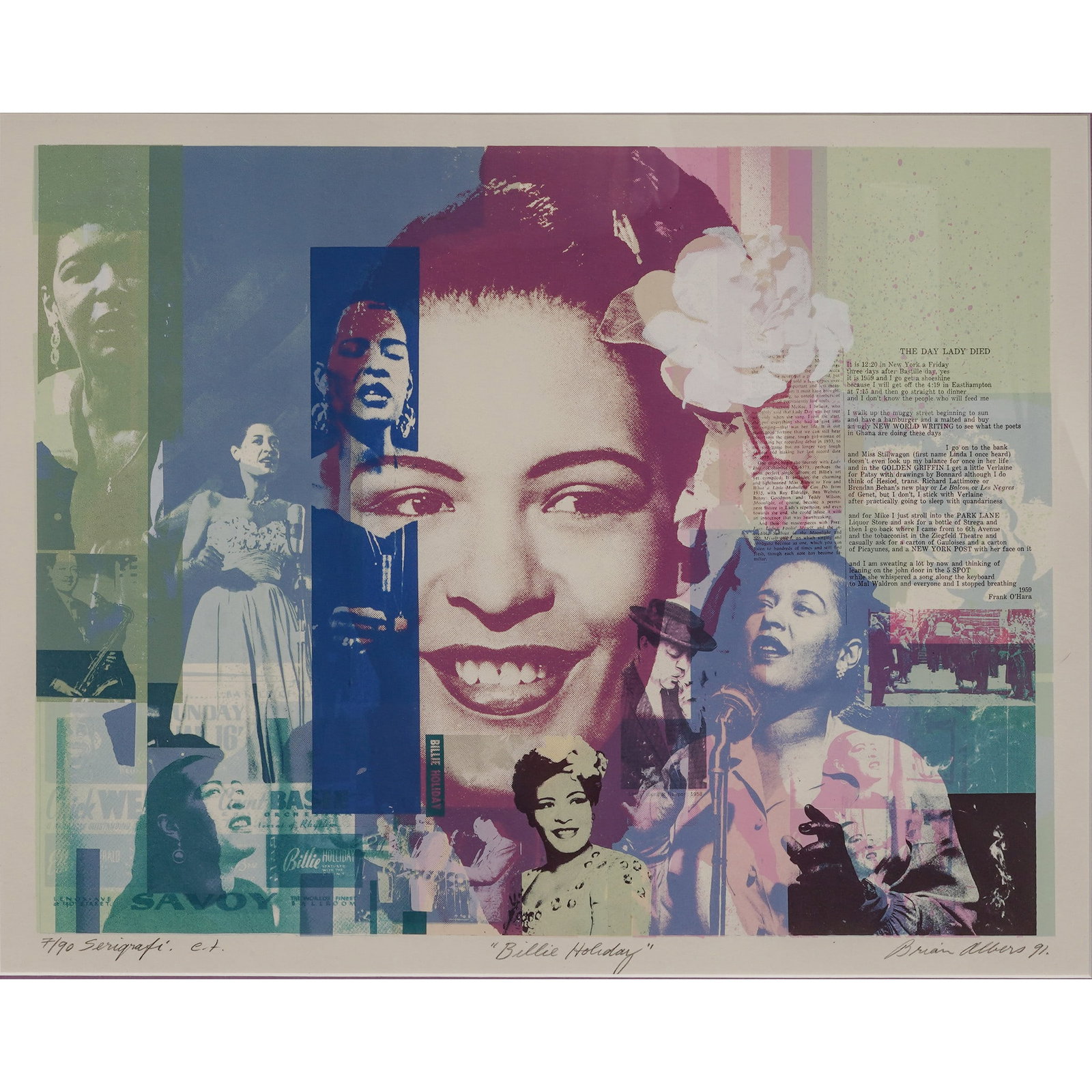 Billie Holiday Collage Lithograph, Signed By Artist (1 of 9)