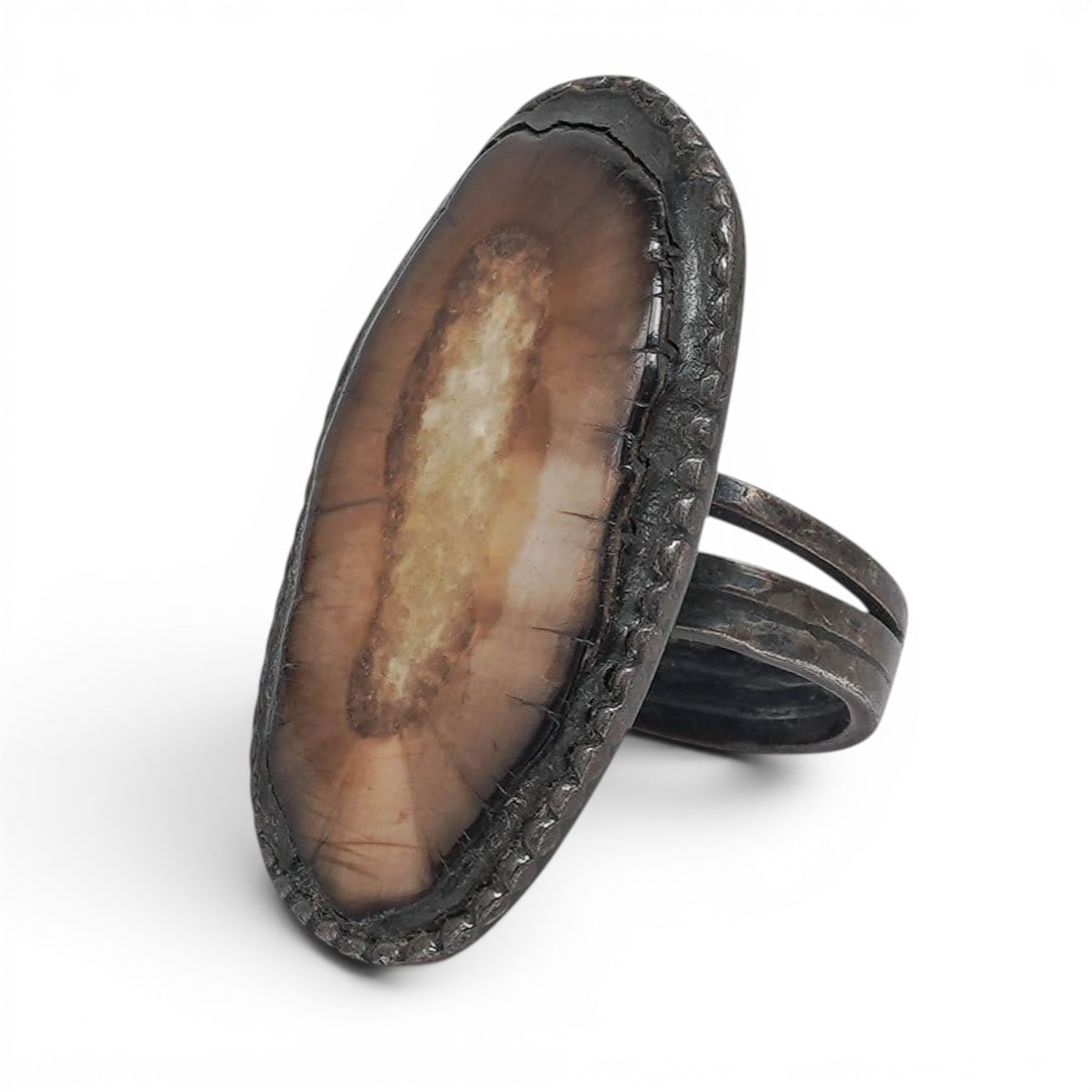 Vintage Sterling Silver & Peanut Wood Jasper Ring (1 of 6)