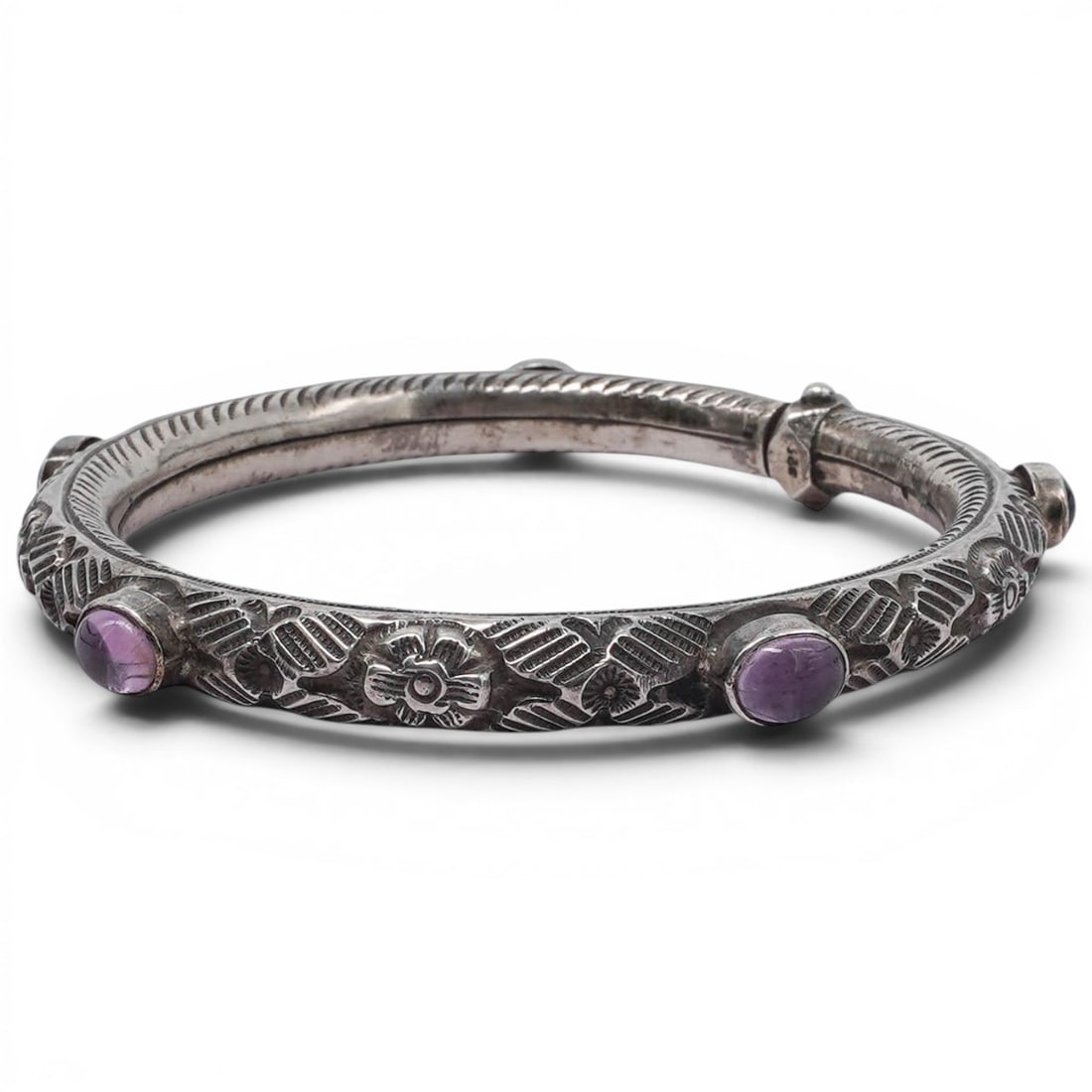 Vintage Sterling Silver & Amethyst Bangle (1 of 5)
