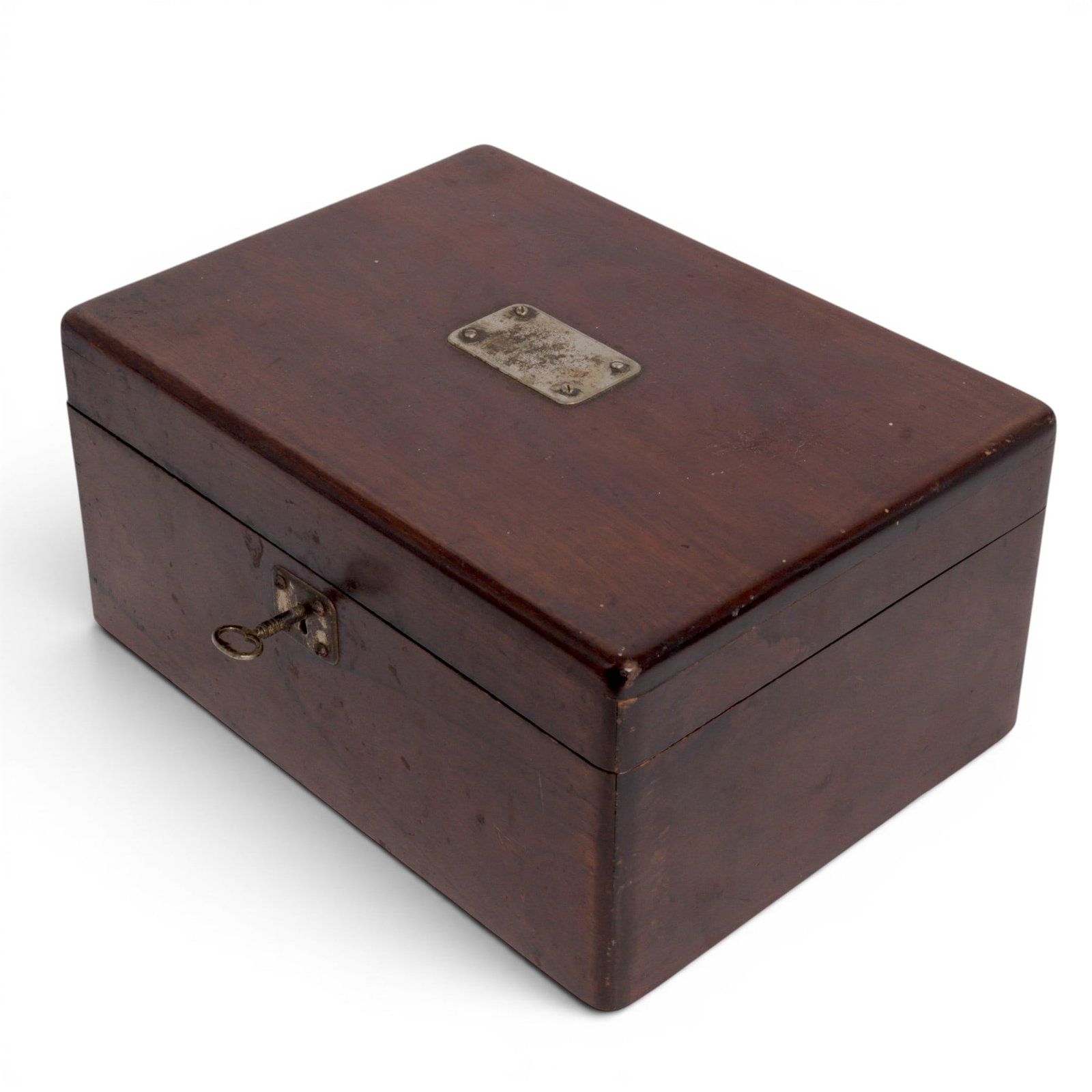 Antique Desktop Cigar Mahogany Humidor w/ Key (1 of 7)