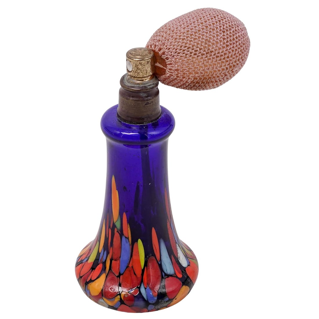 Czech Bohemian Spatter Glass Perfume Bottle Atomizer (1 of 7)