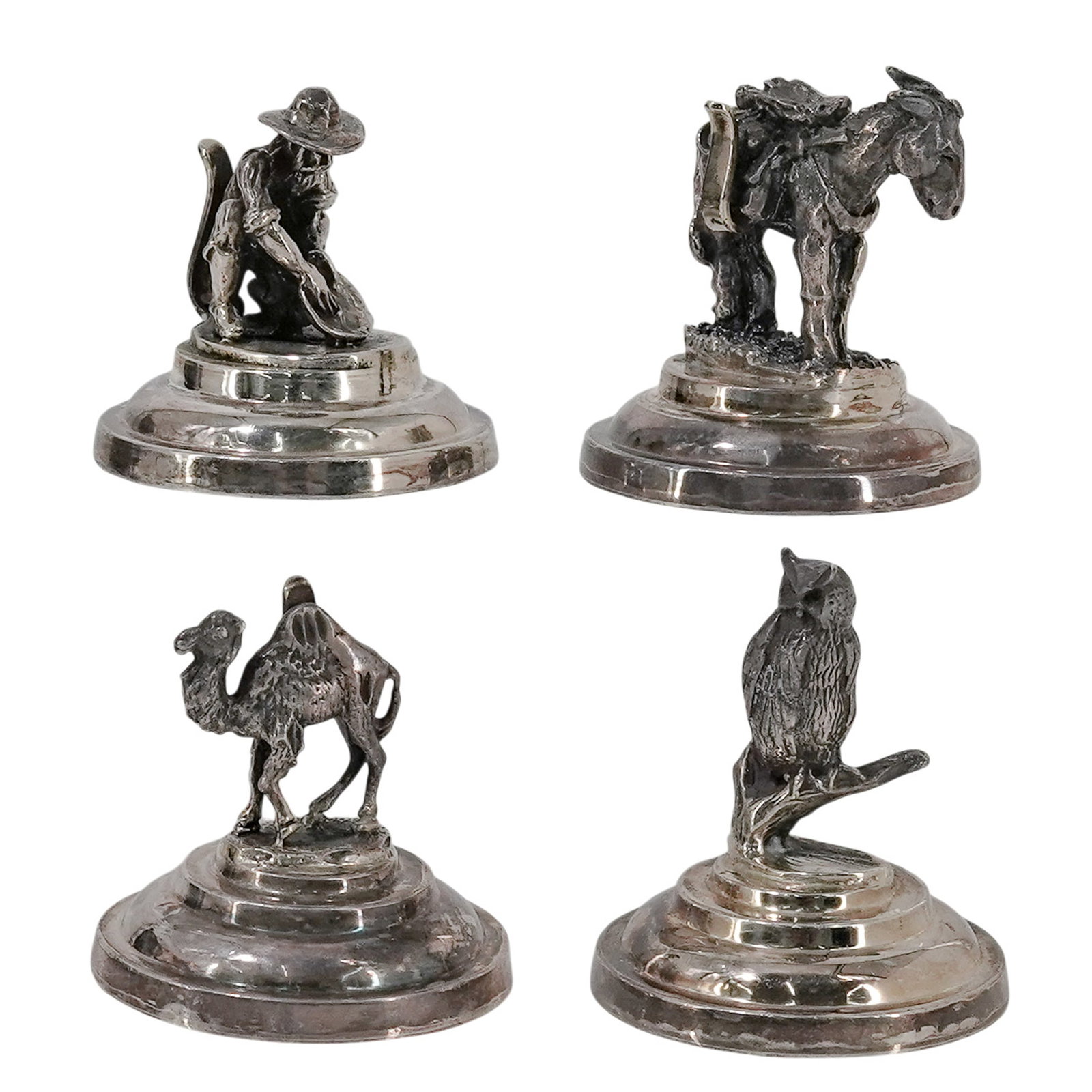 (4 pc) Vintage Sterling Silver Western Figural Place Card Holders (1 of 8)