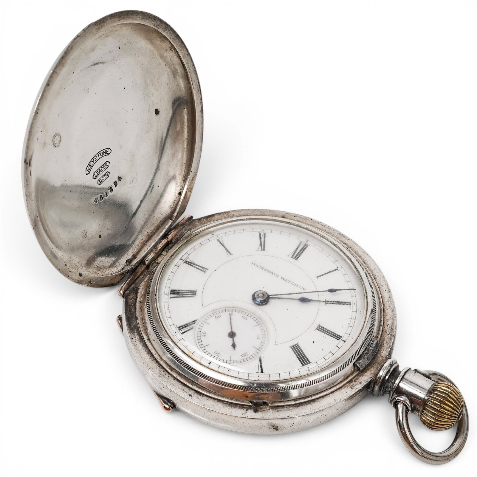 Hampden Watch Co. Coin Silver Hunter Case Pocket Watch (1 of 12)
