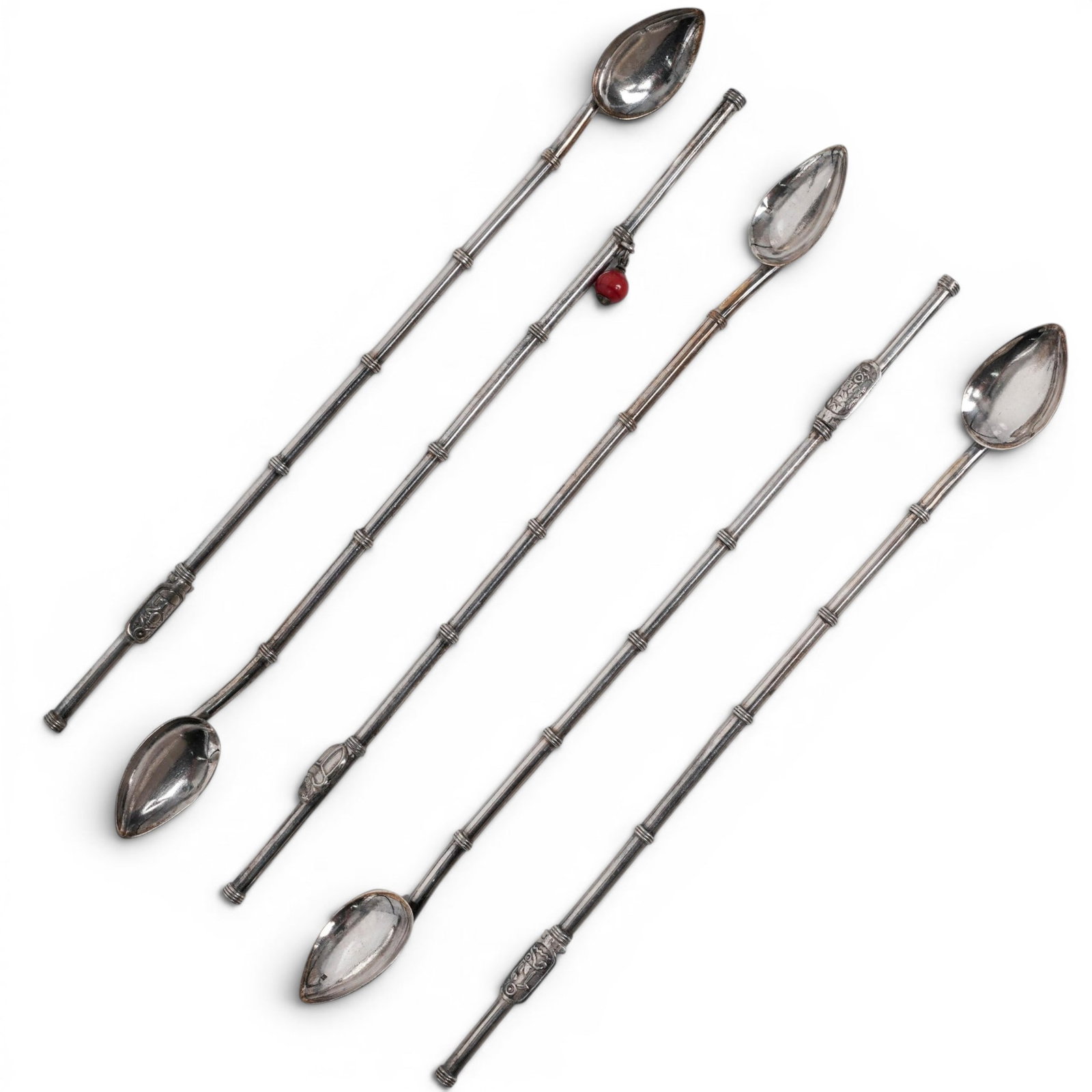 (5 pcs) Silver Egyptian Revival Cocktail Stirrers (1 of 11)