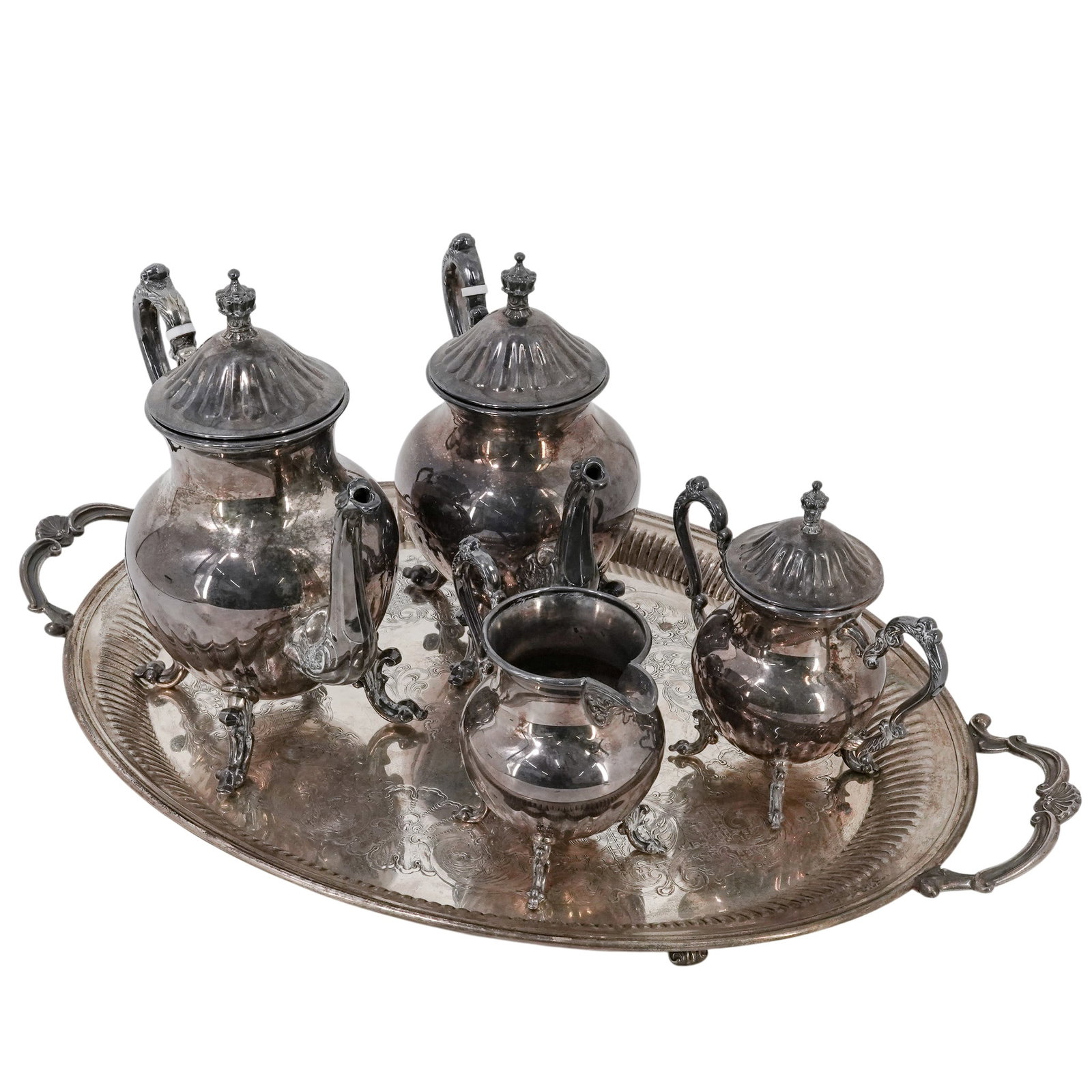 (5 pcs) Kent Silverplated Tea Service (1 of 18)