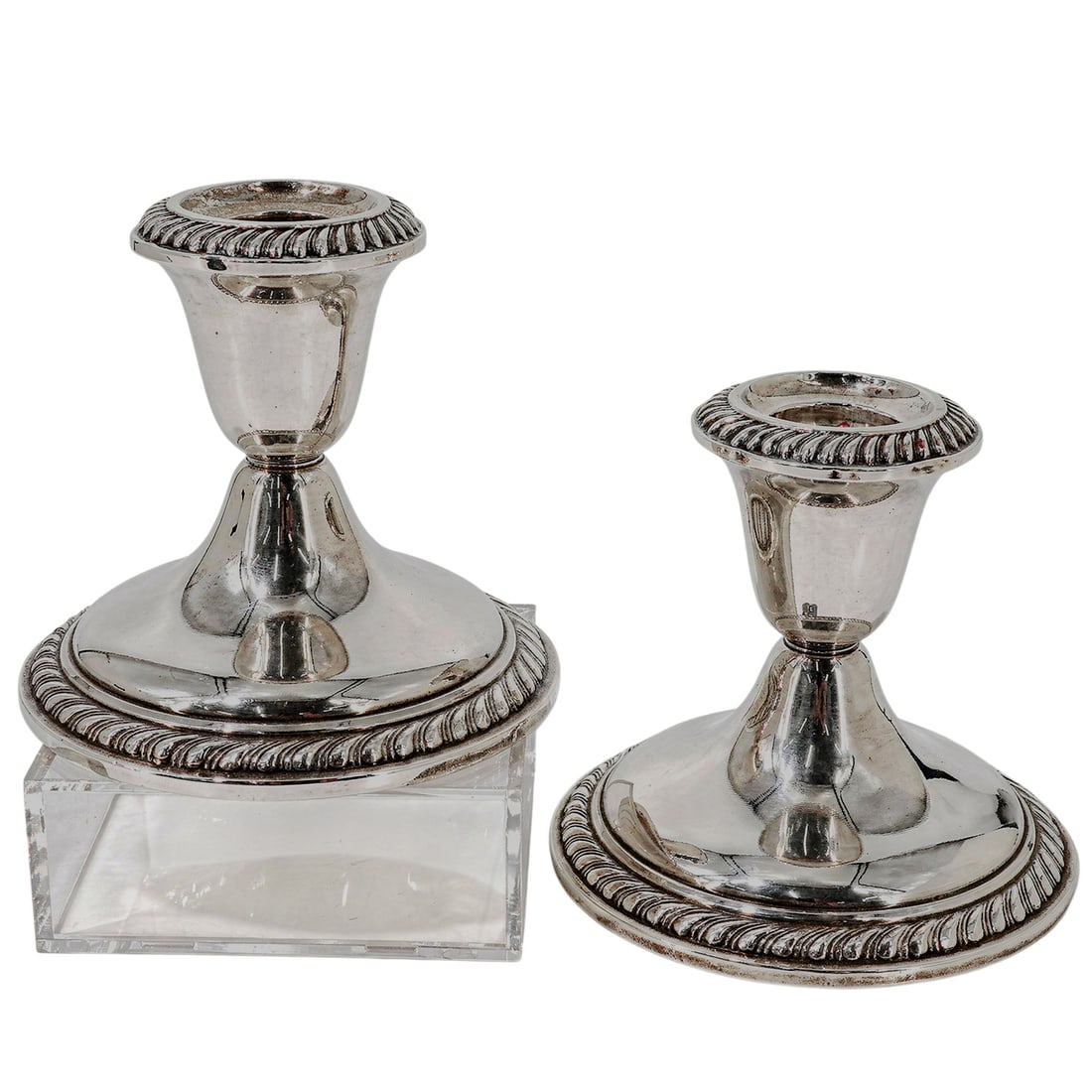 Alvin Sterling Weighted Candlesticks: Alvin Sterling Weighted Candlesticks 20th century, American Alvin Manufacturing Company sterling silver weighted candlesticks, pattern #S160. Marked on bottom "Alvin sterling cement filled reinforced 