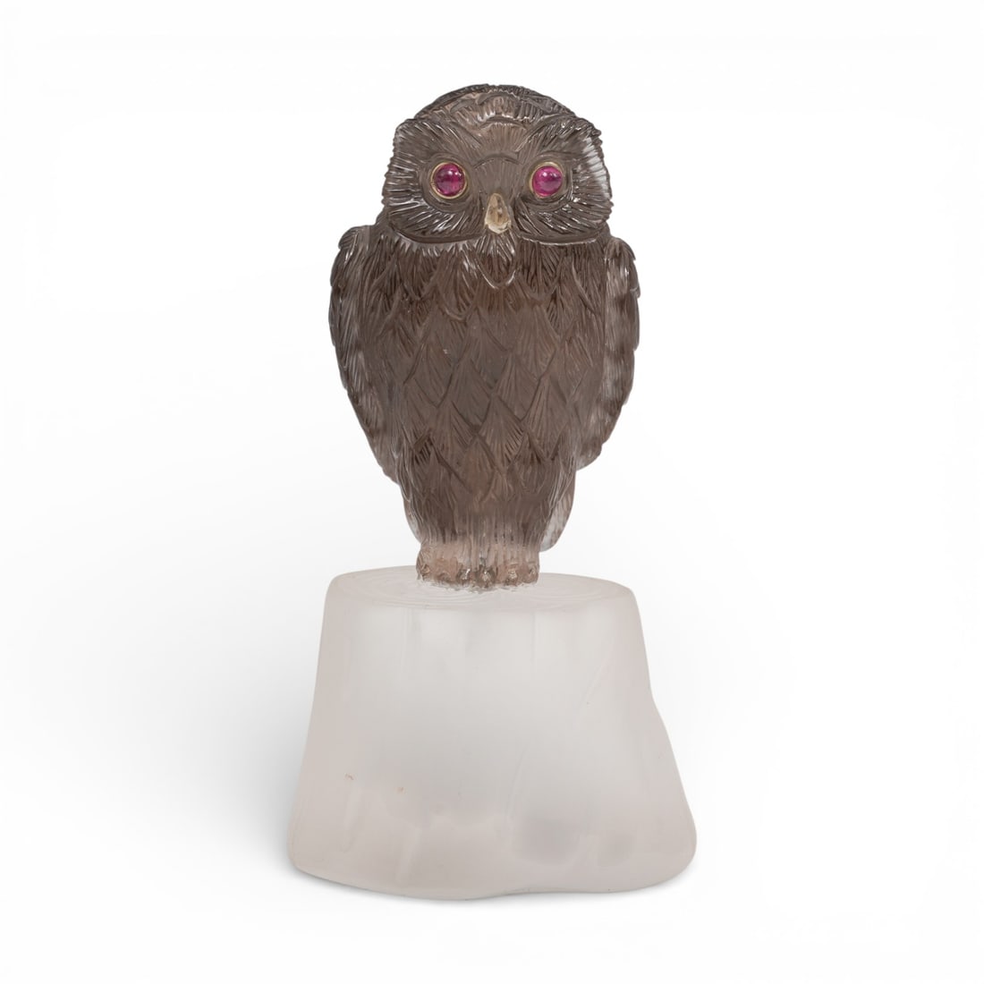 Faberge Style Carved Crystal Owl Figure (1 of 5)