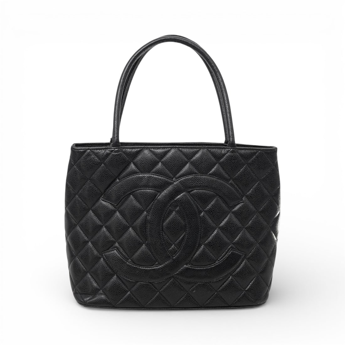Chanel Medallion Black Caviar Leather Tote Bag (1 of 6)