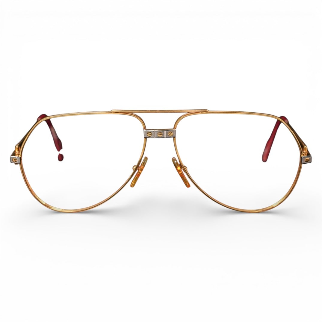 Vintage Cartier Paris Gold Plated Sunglass Frame W/Box (1 of 6)