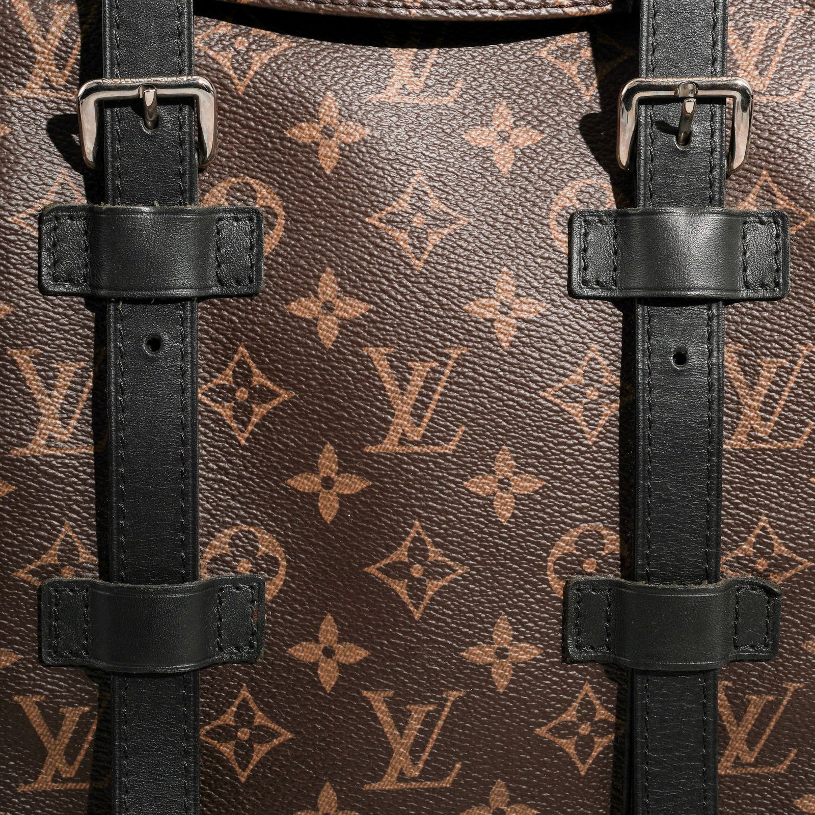 Louis Vuitton Monogram Macassar Christopher Canvas Backpack. - 3