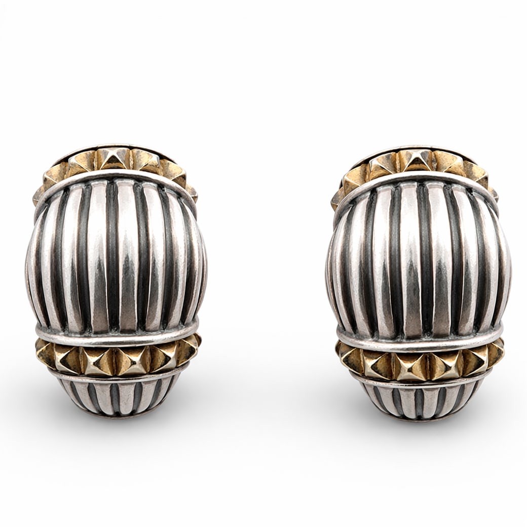Caviar 18k Gold Mounted Sterling Silver 'Lagos' Earrings (1 of 4)