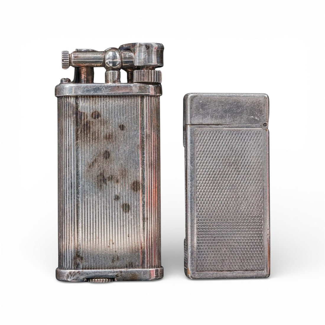 (2 pc) Vintage Dunhill Silver Plated Lighters (1 of 5)