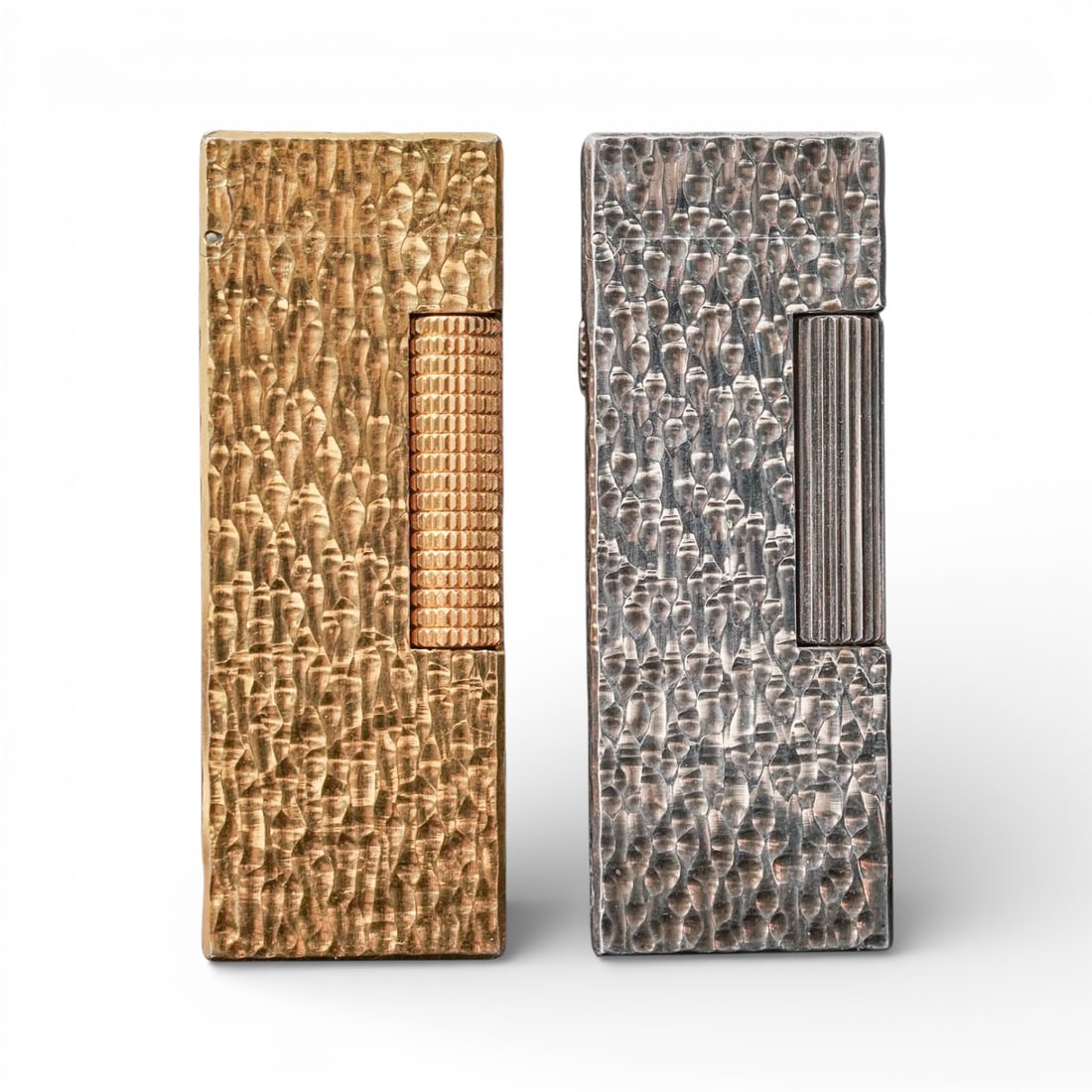 (2 pc) Vintage Dunhill Gold and Silver Plated Lighters (1 of 5)