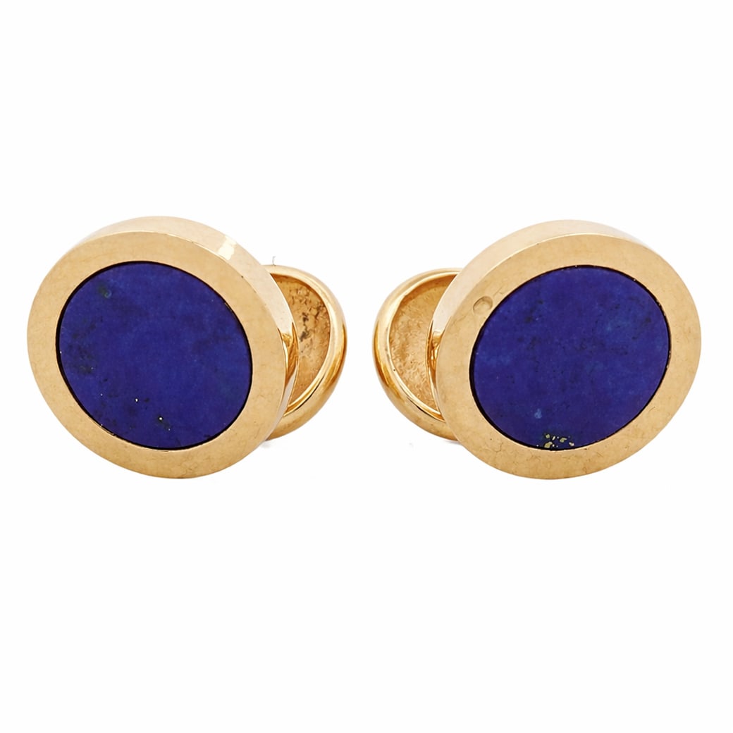 Karl Kocher 18k Gold & Lapis Cufflinks (1 of 5)