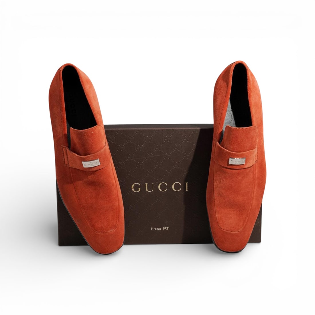 Gucci Orange Suede Loafers (1 of 9)