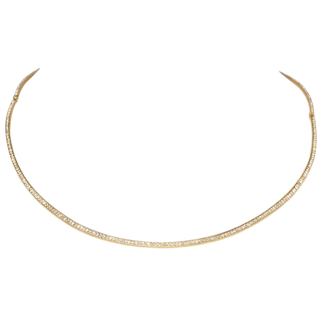 18k Gold Diamond Collar Necklace Signed (1 of 7)
