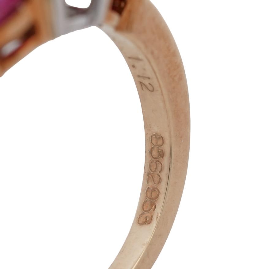 18k Gold Platinum Diamond & Ruby Ring - 9