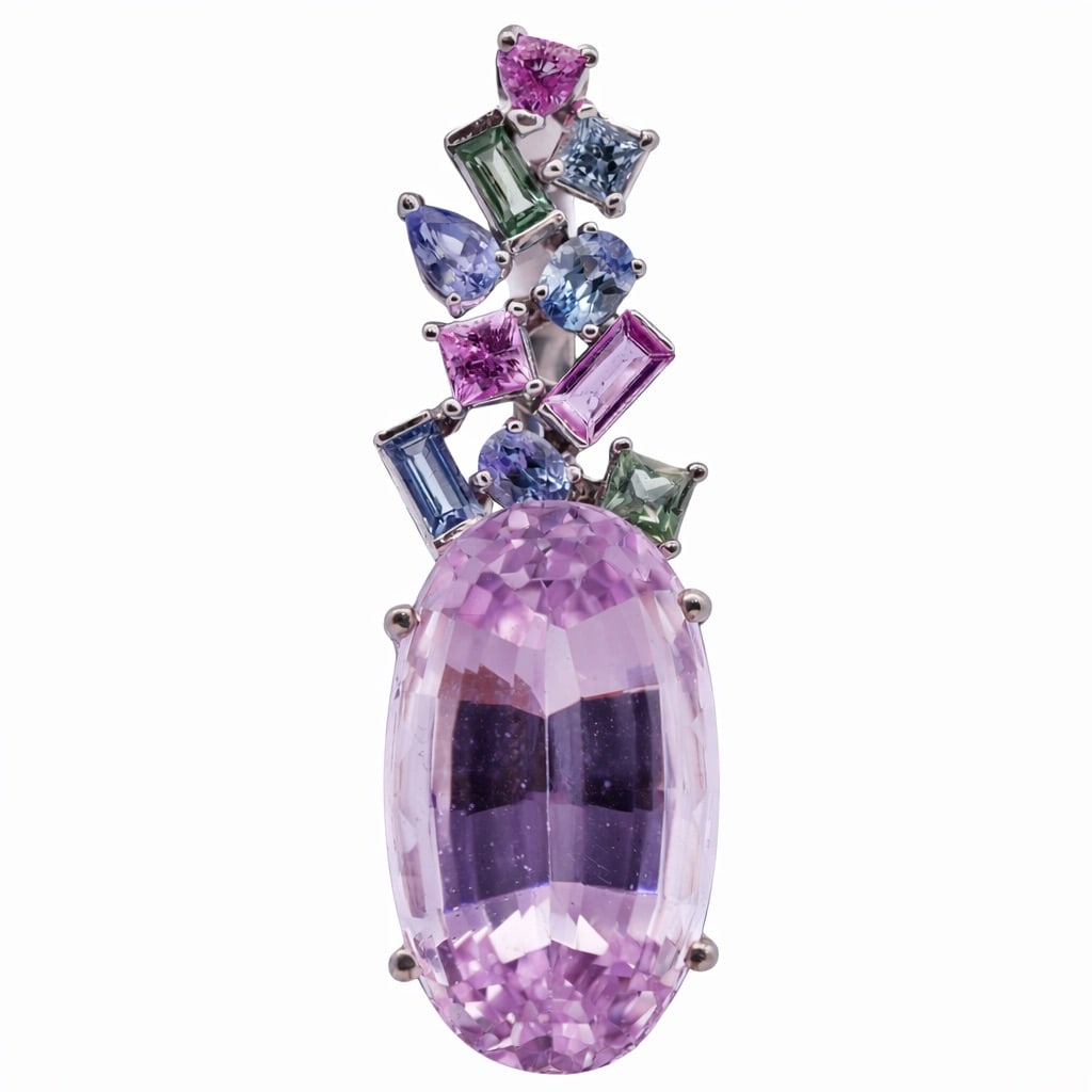 14k Gold Kunzite & Multi Gemstone Pendant (1 of 4)