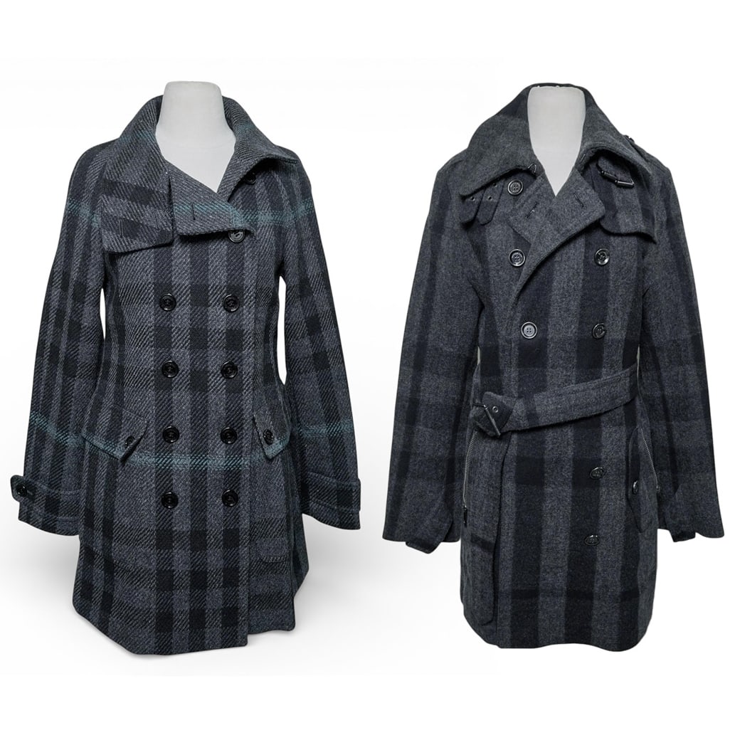 (2 pcs) Burberry Plaid Wool Coats (1 of 16)