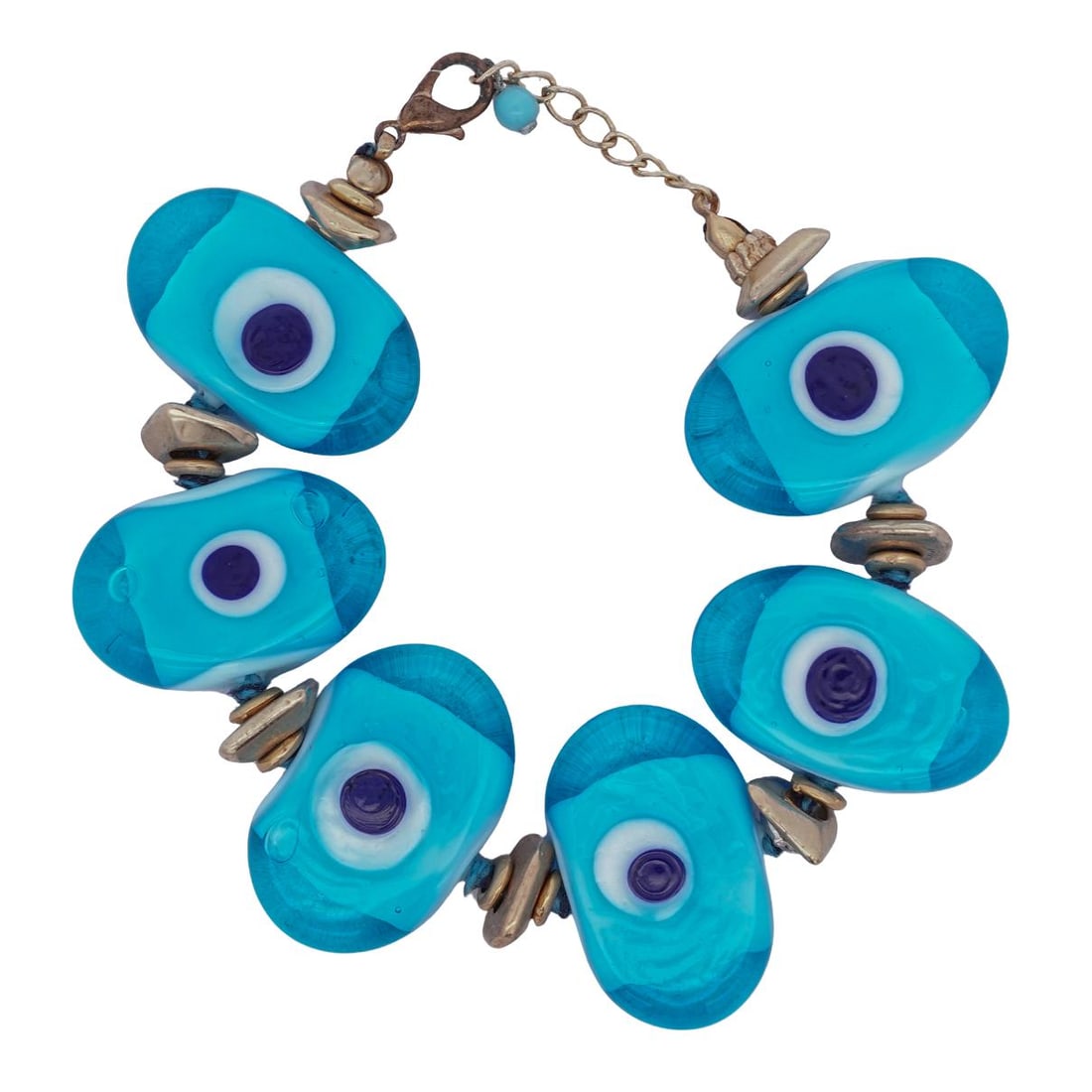 Glass Evil Eye Gold-Toned Bracelet (1 of 5)