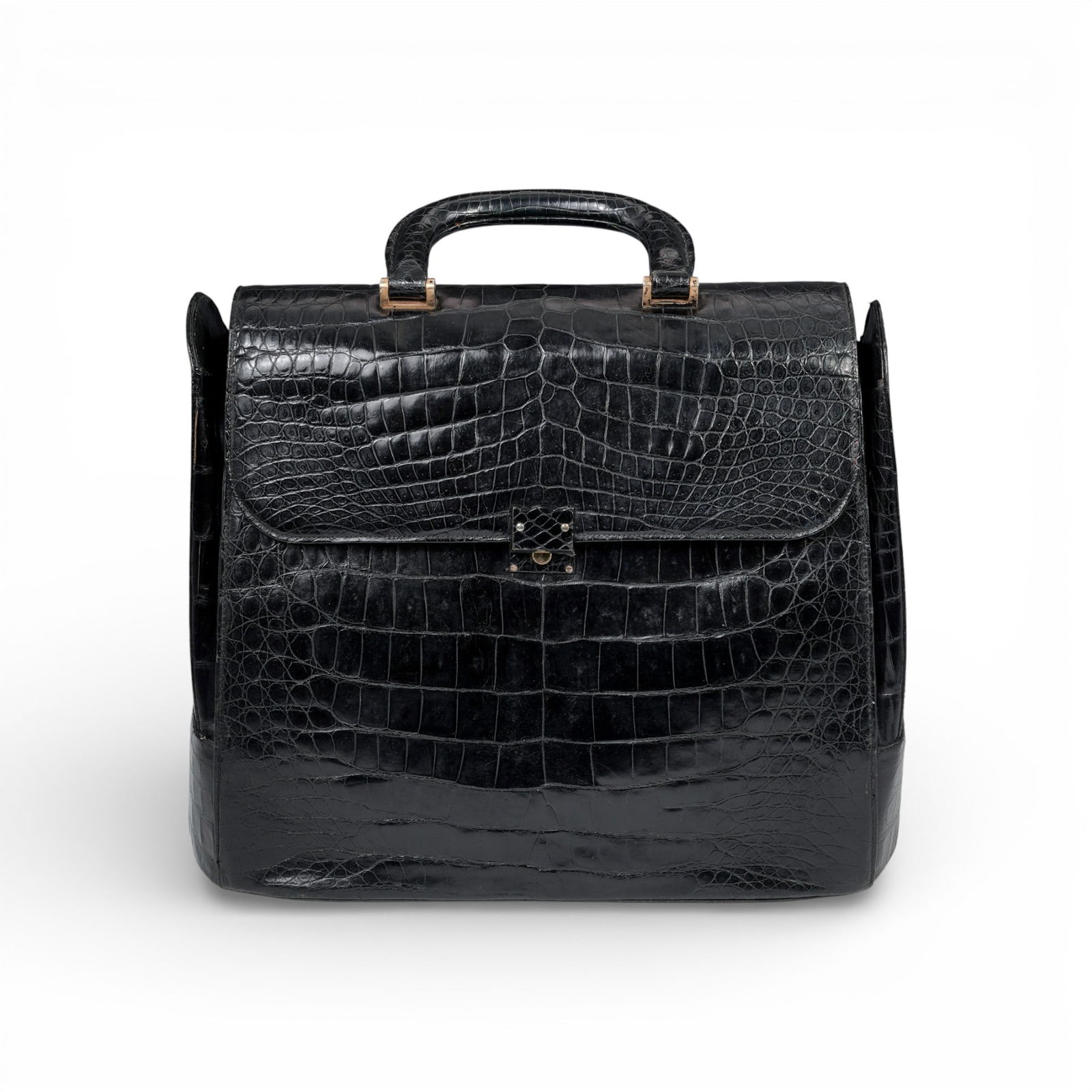 Vintage Black Crocodile Leather Briefcase (1 of 10)