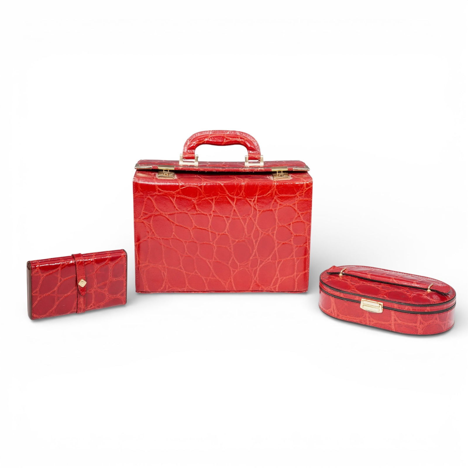 Vintage Paolo Cane Alligator Style Leather Travel Set (1 of 17)