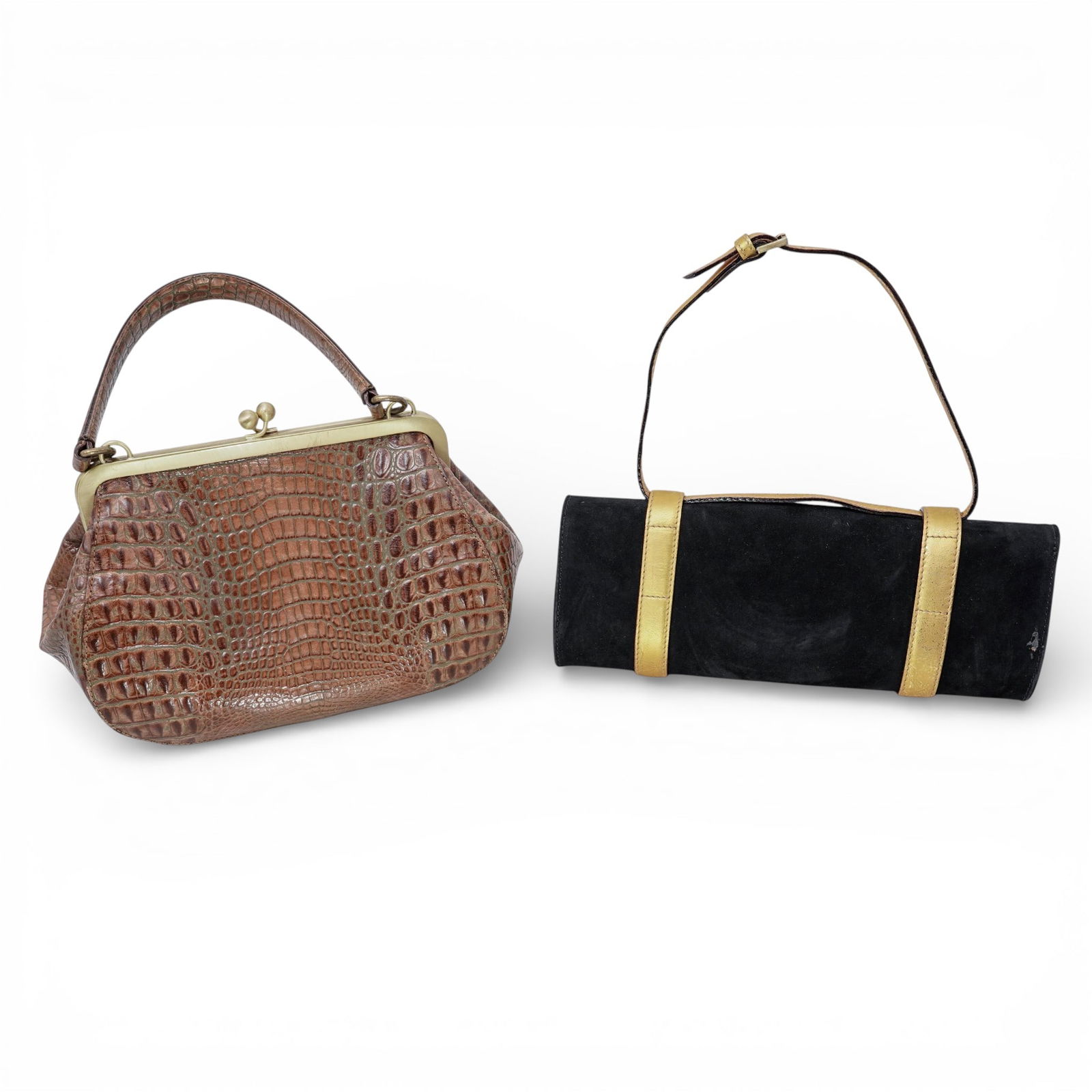 (2 pcs) Vintage Donald J Pliner Italian Leather & Suede Purses (1 of 11)