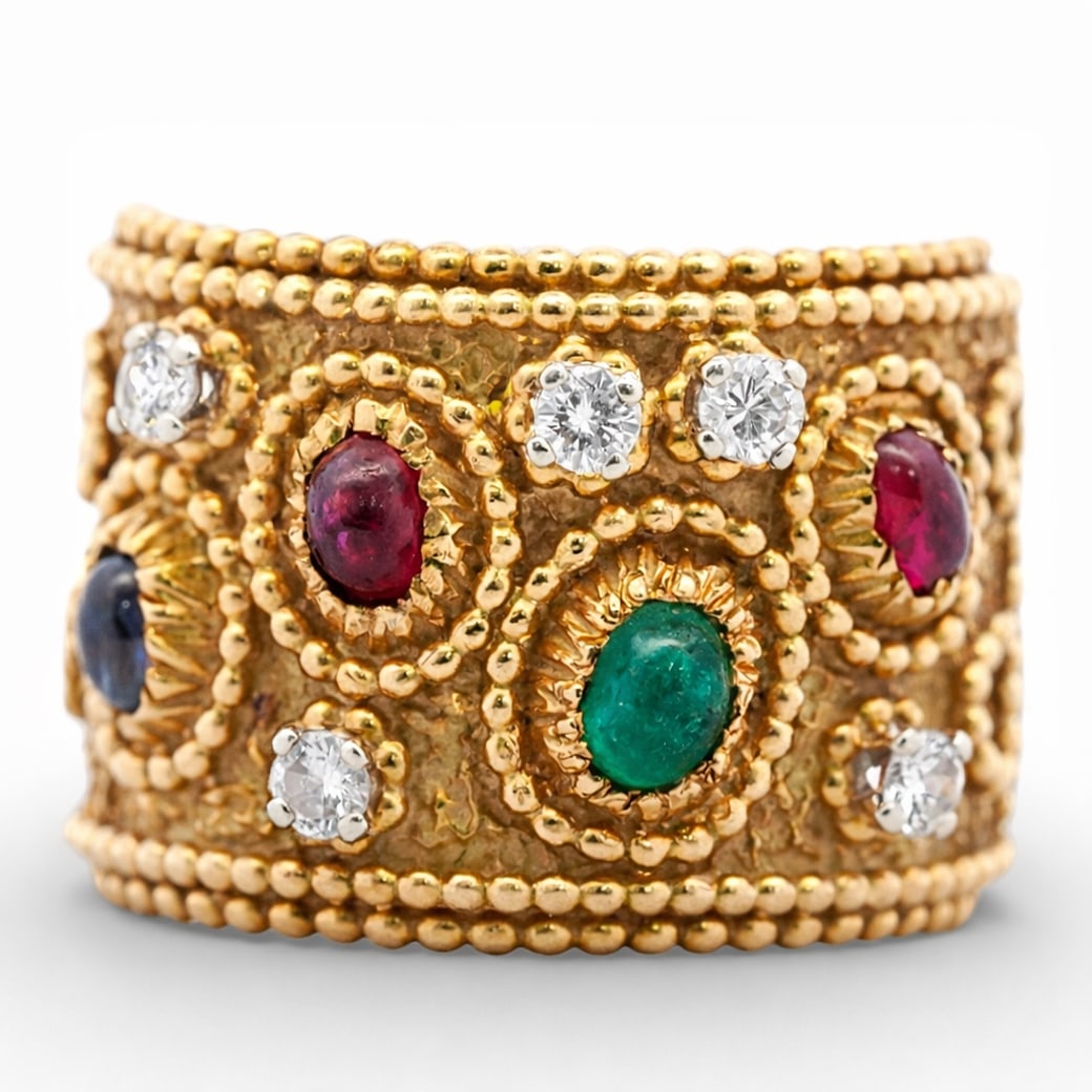 Van Cleef & Arpels 18k Gold & Multi Gem Ring (1 of 7)