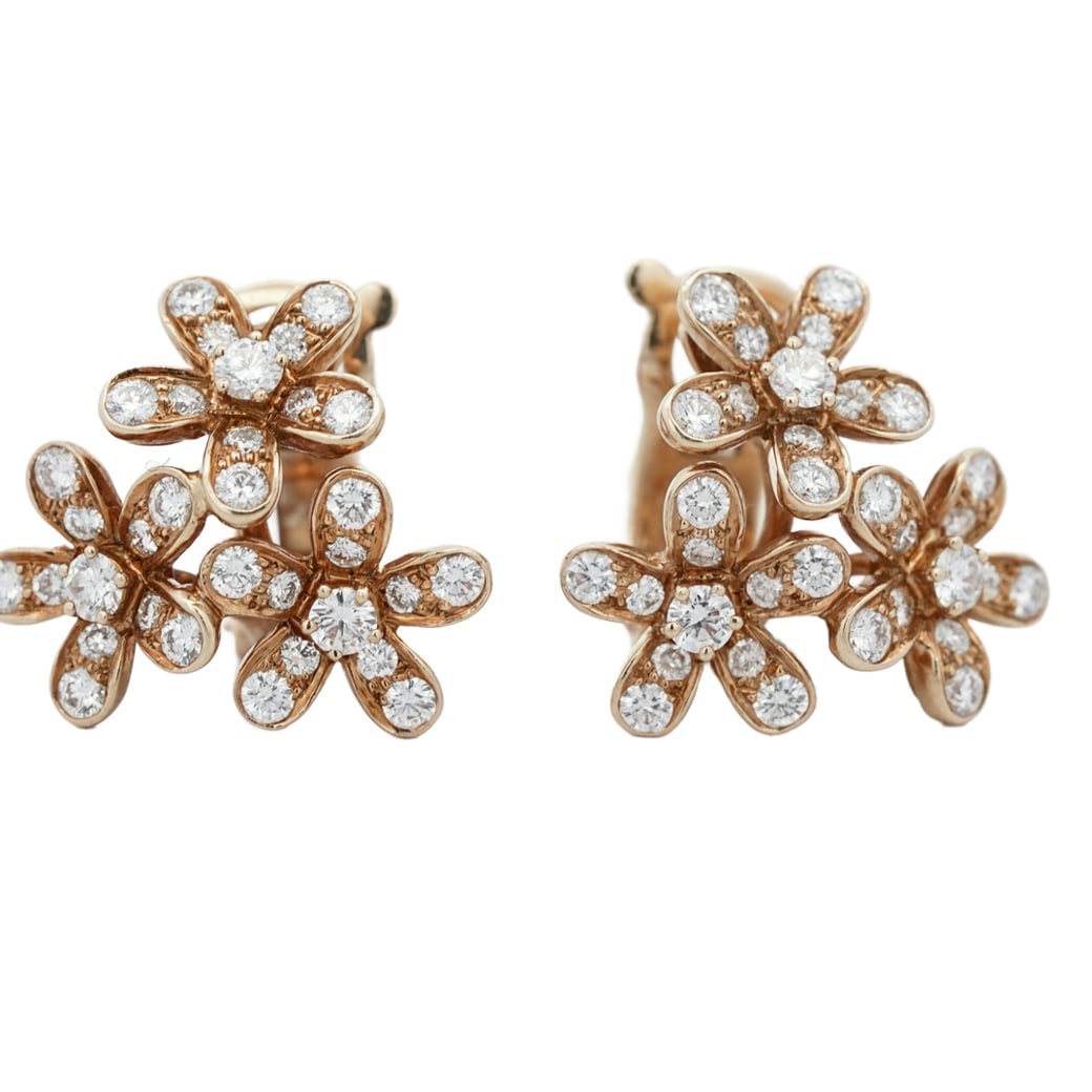Van Cleef & Arpels Diamond Flower Earrings (1 of 6)