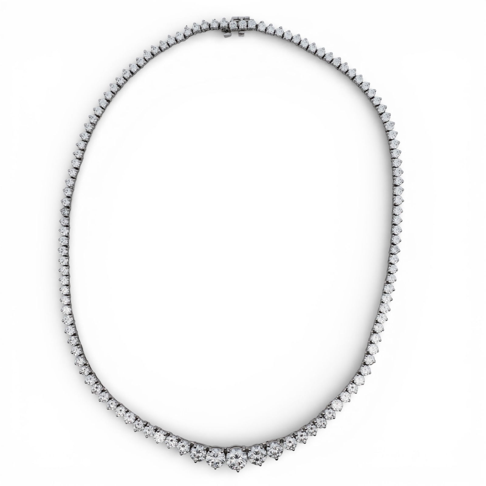 Platinum & Diamond Riviera Necklace Signed (1 of 10)