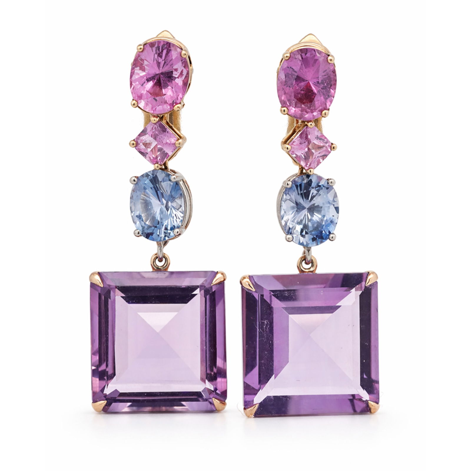 Paolo Costagli 18k Gold Sapphire & Amethyst Convertible Earrings (1 of 6)