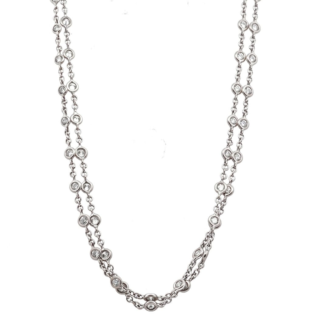 Vintage Italian 18k Gold Diamond by the Yard Necklace (1 of 6)