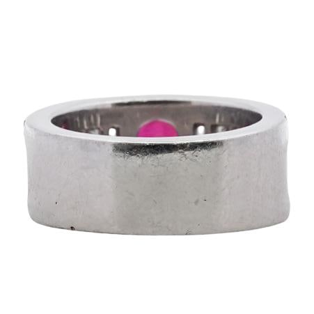 Fine Art Deco Platinum Ruby & Diamond Ring - 5