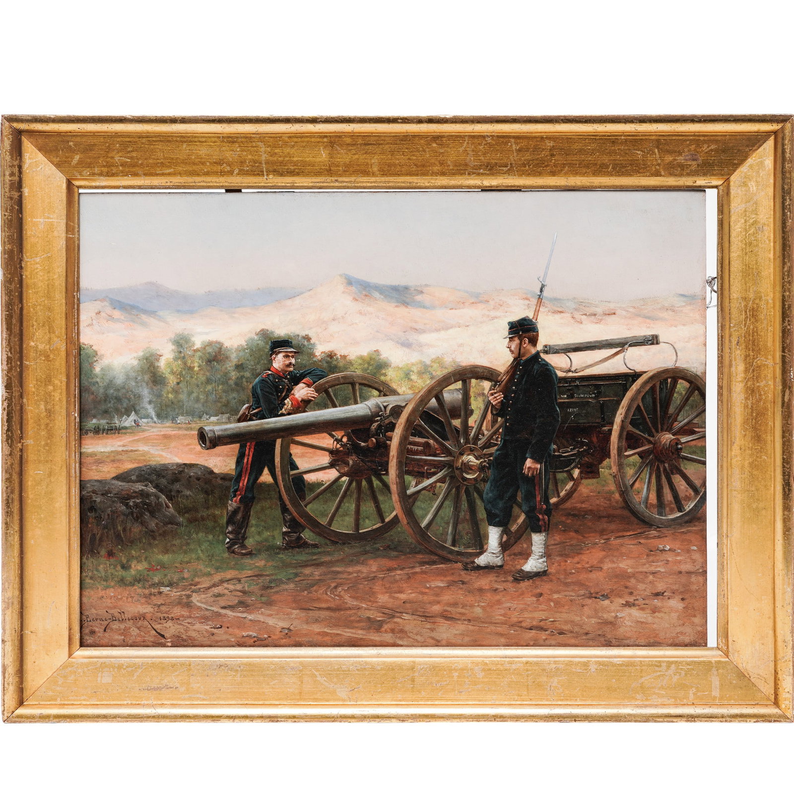 Etienne-Prosper Berne-Bellecour (1838–1910) Oil on Board Painting: Etienne-Prosper Berne-Bellecour (1838–1910) Oil on Board Painting c. 1898, French Étienne-Prosper Berne-Bellecour (1838–1910) was a prominent 19th-century French Academic painter, printmaker, and